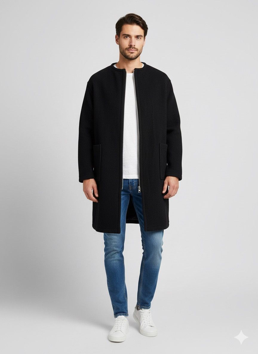 Yohji Yamamoto 🔥Vintage Y’s Yohji Yamamoto Wool Long Zipper Jacket Size US XXL / EU 58 / 5 - 1 Thumbnail