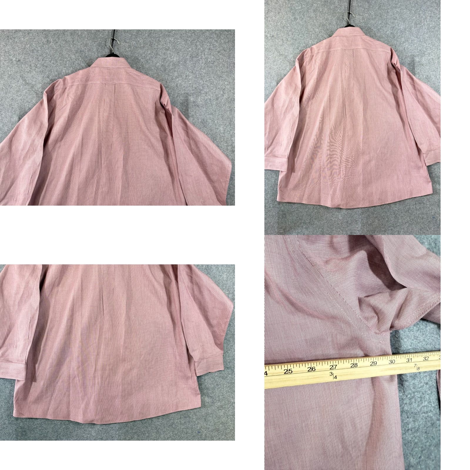 Roundtree & Yorke VINTAGE Roundtree & Yorke Gold Label Dress Shirt Mens 3XLT 19/35 Pink Button-Down Preppy Non-Iron EZ Wash Mens Size 48R - 8 Thumbnail