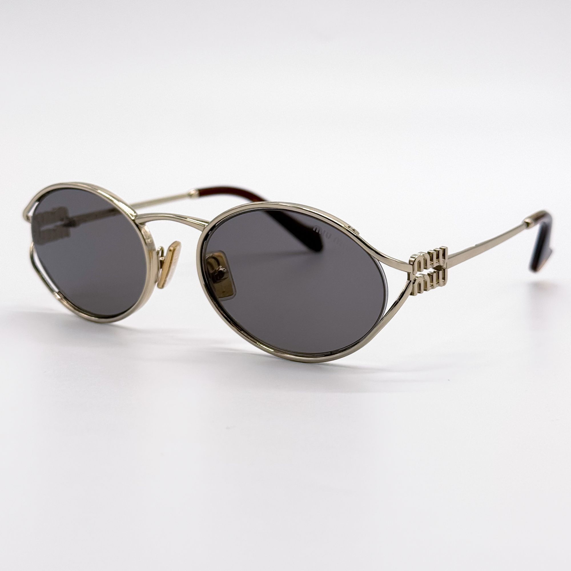 Miu Miu NEW MIU MIU MU52YS ZVN80Q SUNGLASSES GOLD/GRAY WOMEN MU 52YS Size ONE SIZE - 3 Thumbnail