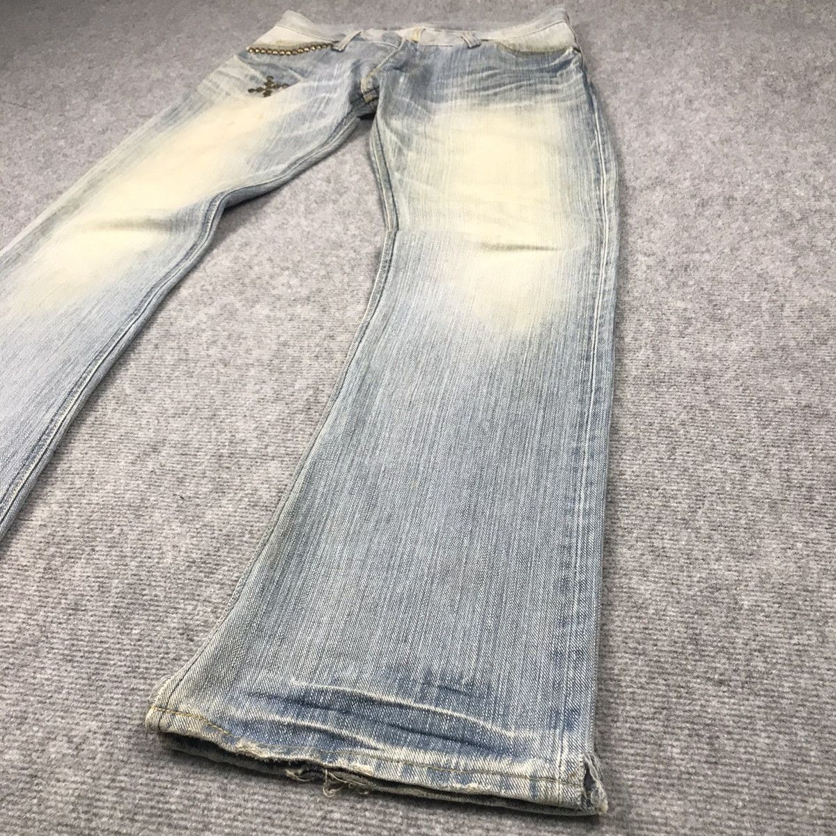 Japanese Brand × Lee FLARE JEANS⚡️LEE LIGHT WASH BLUE FADED DENIM PANTS Size US 30 / EU 46 - 6 Thumbnail
