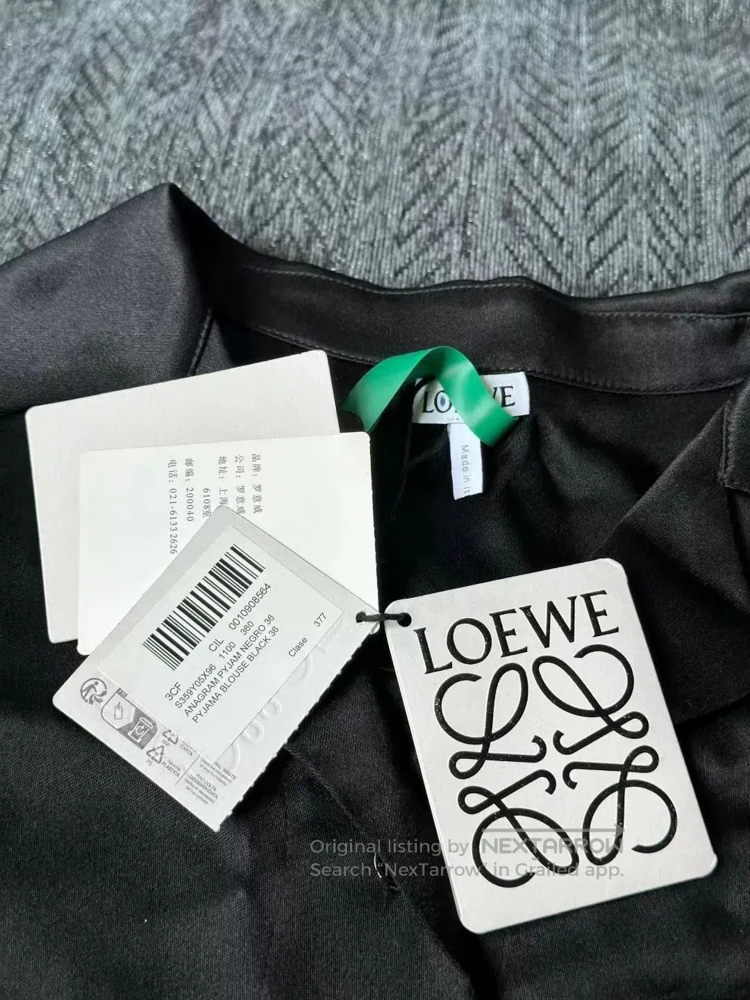 Loewe loewe black silk logo button-up shirt. Size S / US 4 / IT 40 - 3 Thumbnail