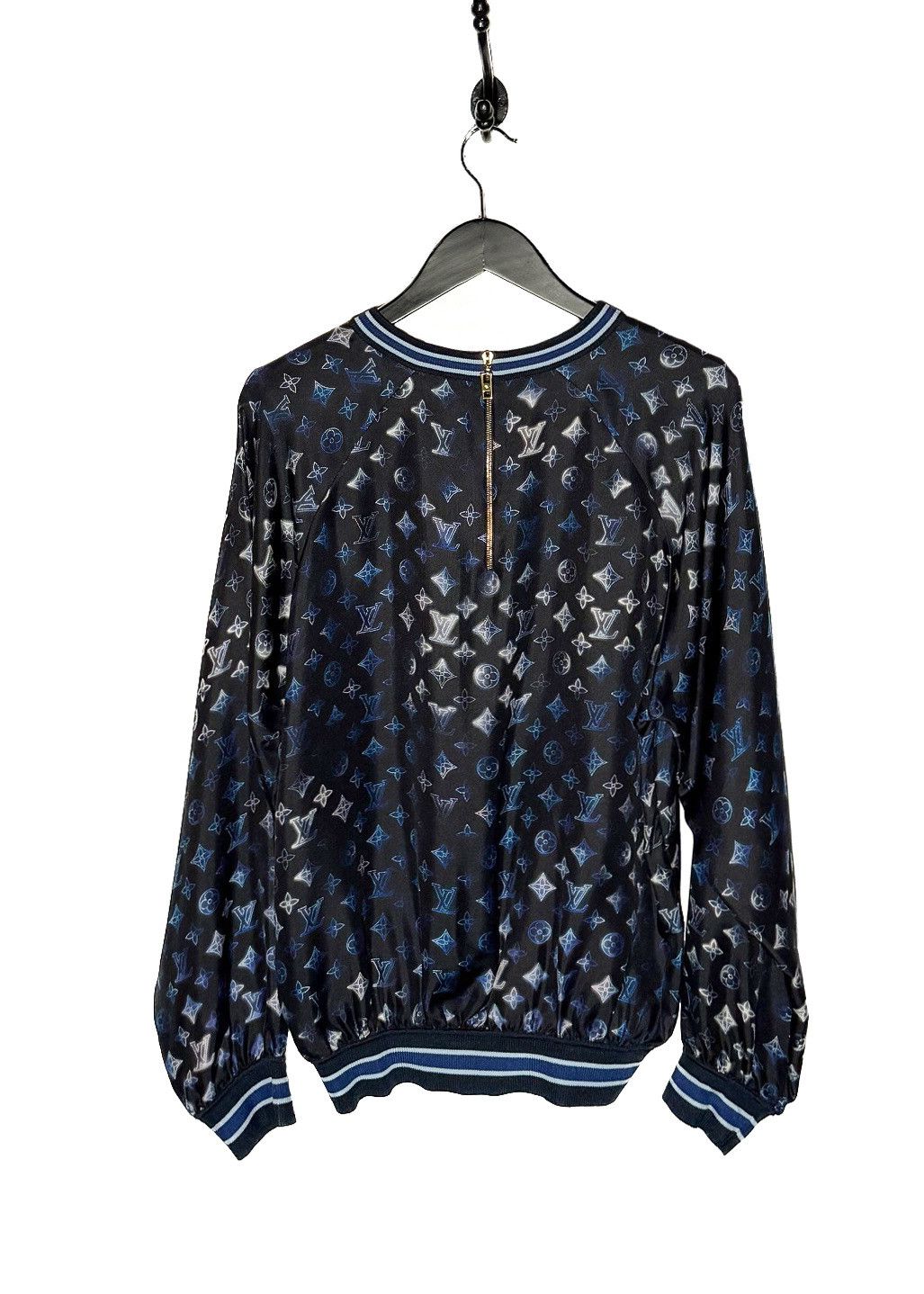 Louis Vuitton Louis Vuitton Blue Mahina Monogram Silk Sporty Sweater Size M / US 6-8 / IT 42-44 - 5 Thumbnail