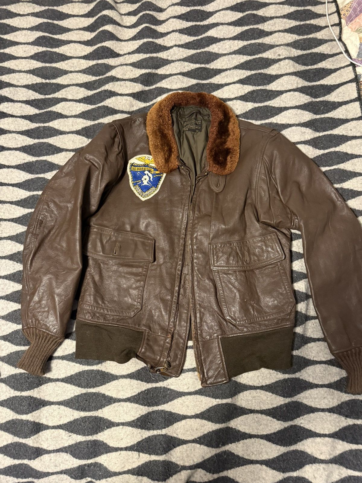 Vintage USN G-1 leather jacket top gun Size US M / EU 48-50 / 2 - 1 Thumbnail
