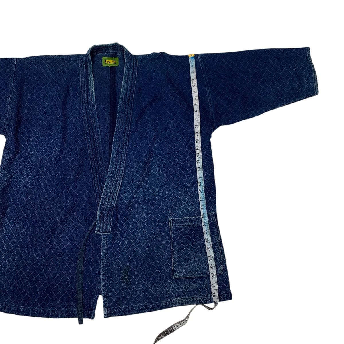 Vintage 90's Blue Indigo Sashiko Thick Weave Kimono #2742-C123 Size US L / EU 52-54 / 3 - 21 Thumbnail