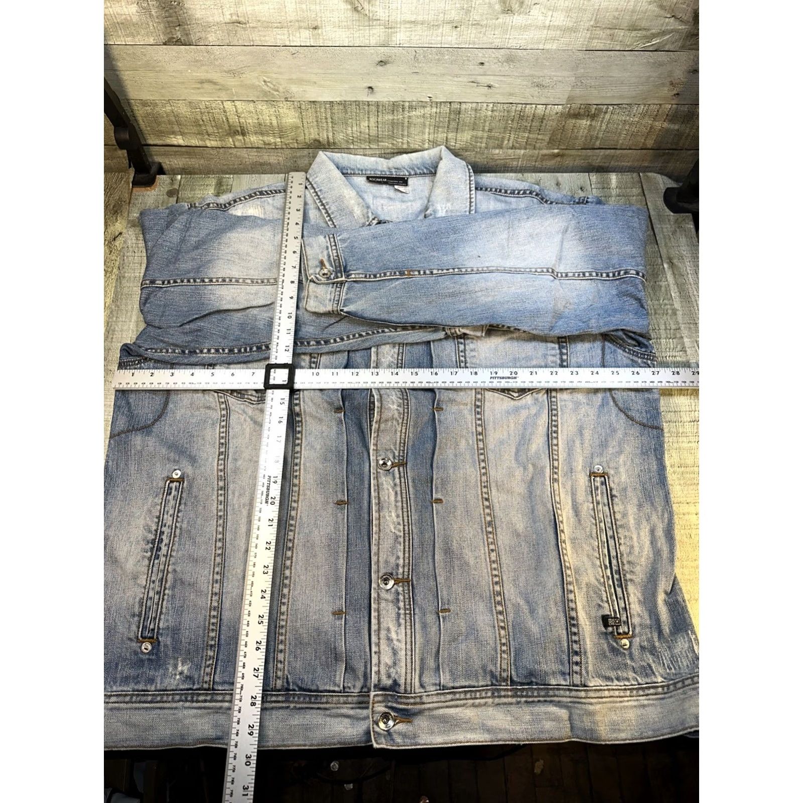 Rocawear VINTAGE Rocawear Denim Jacket 46 Men Blue Hip Hop Streetwear Y2K Rare Denim Jacket Size US S / EU 44-46 / 1 - 3 Thumbnail