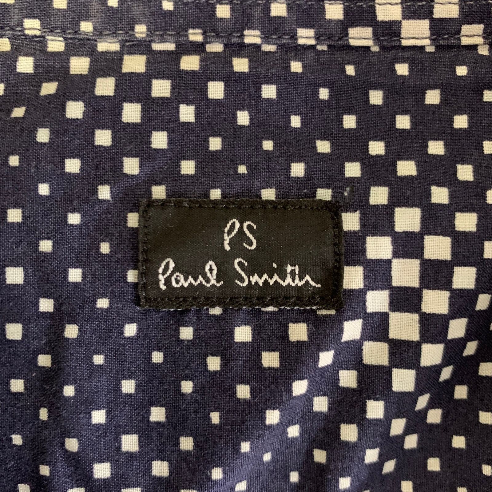 Paul Smith PS by PAUL SMITH S Navy White Gradient Cutaway L/S Shirt Size US S / EU 44-46 / 1 - 5 Thumbnail