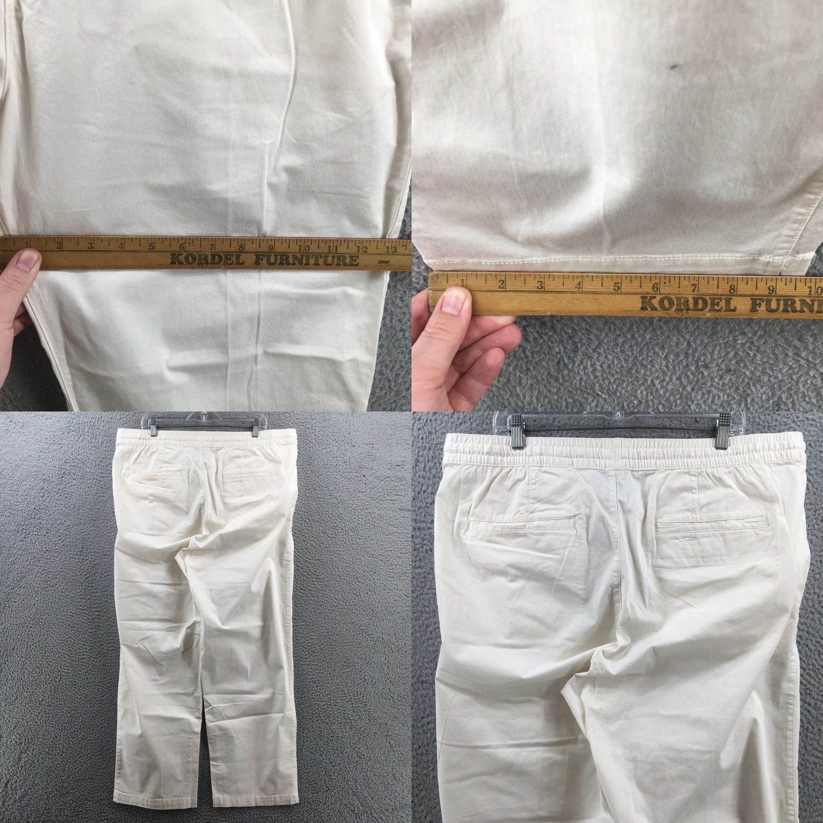 H&M H&M Relaxed Fit Jogger Pants Womens XL Beige Cotton Blend Hi-Rise Flats Front Pockets Regular Inseam 29 Pants Casual Womens Size 40" / US 18 - 8 Thumbnail