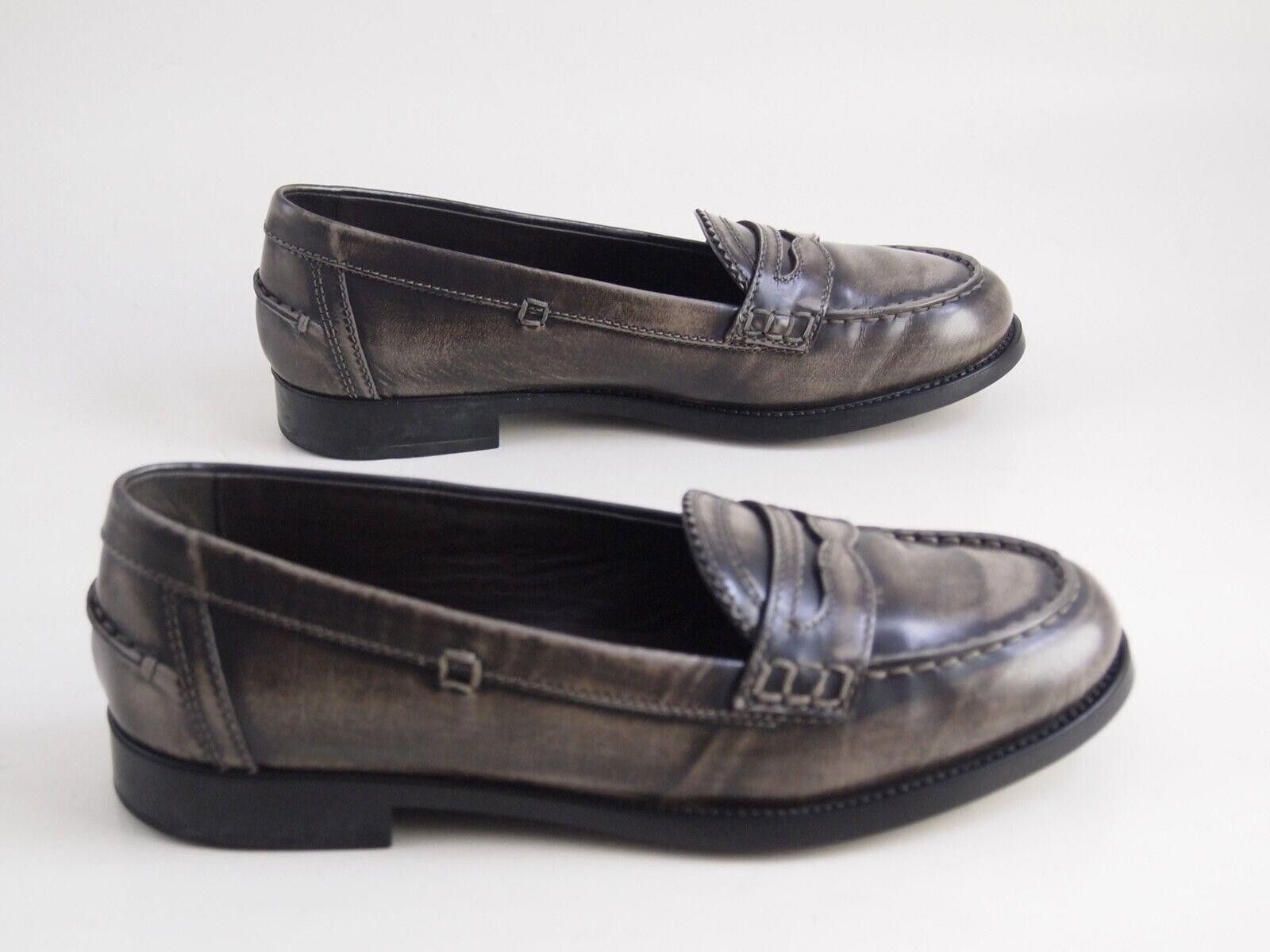 Tod's Tod's Penny Loafers Gray Burnished Leather EU 36.5 US 6.5 Size US 6.5 / IT 36.5 - 6 Thumbnail