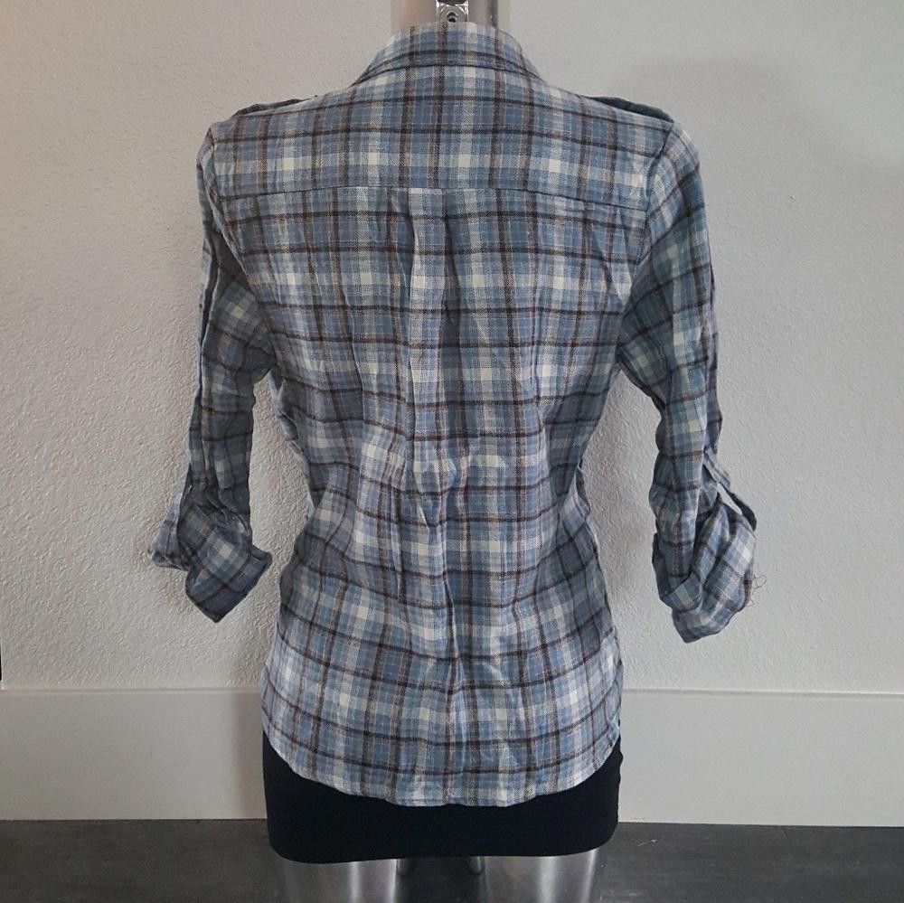 Designer Blue Black Timing Soft Flannel Size L / US 10 / IT 46 - 2 Thumbnail
