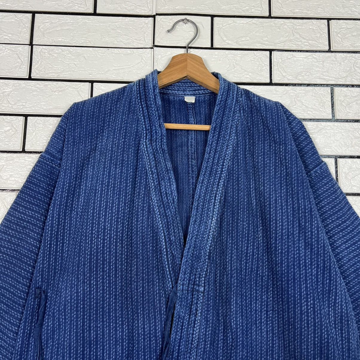 Vintage Japan Indigo Blue Sashiko Thick Weave Kimono #4149-C189 Size US L / EU 52-54 / 3 - 2 Thumbnail