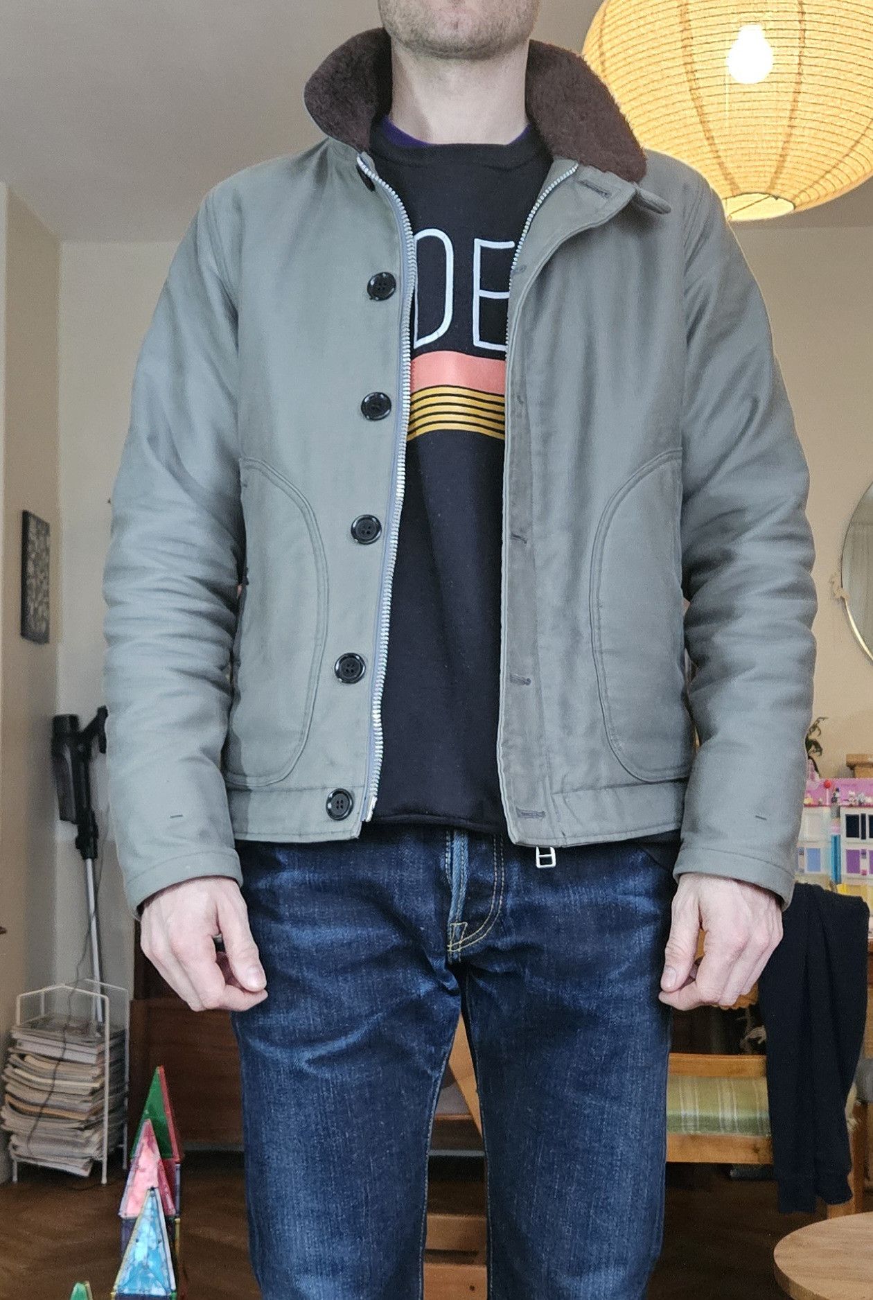 Iron Heart IHM-14v2 - Alpaca Lined Whipcord N1 Deck Jacket Size US M / EU 48-50 / 2 - 13 Thumbnail