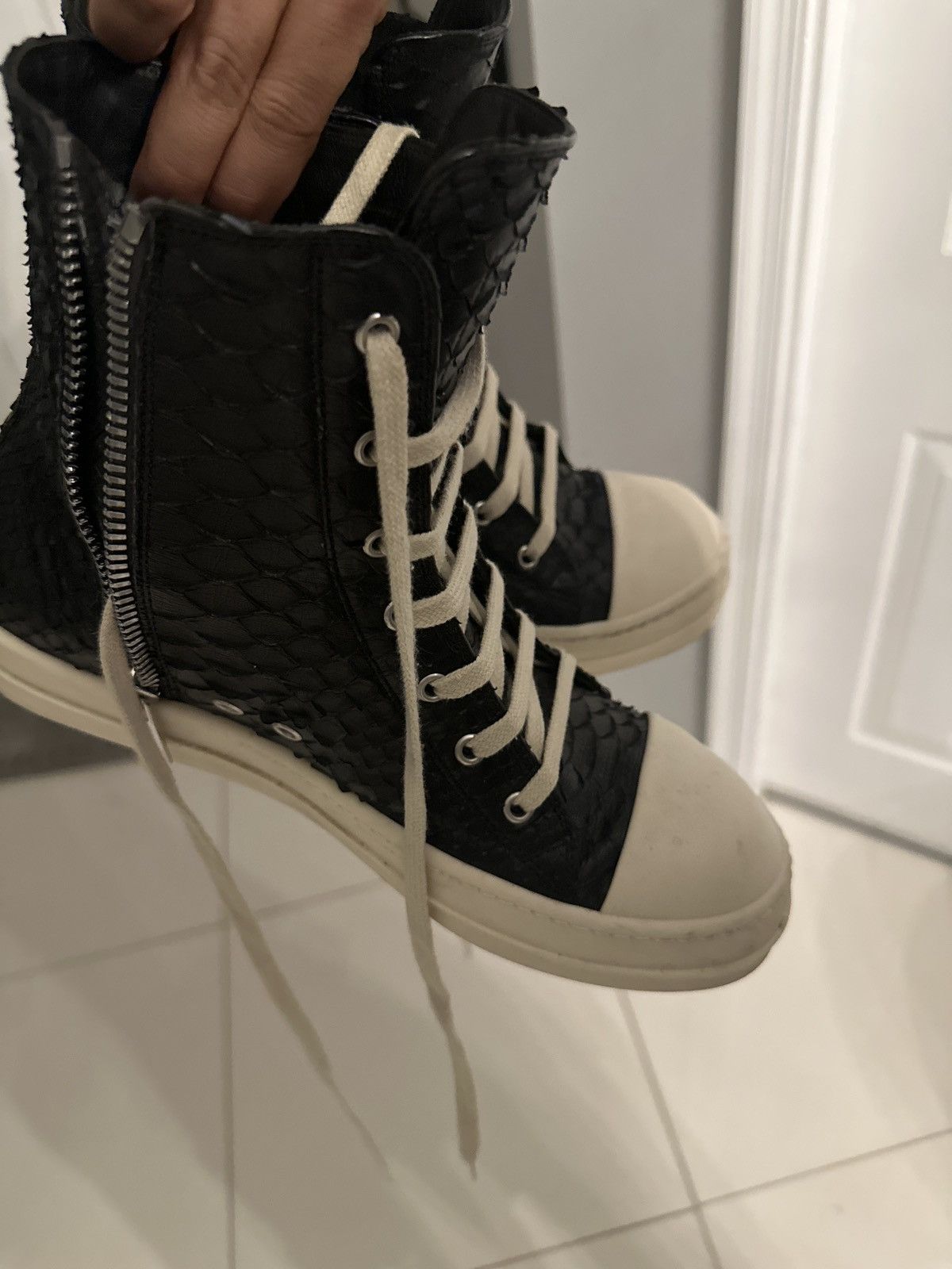Rick Owens Python Leather Ramones