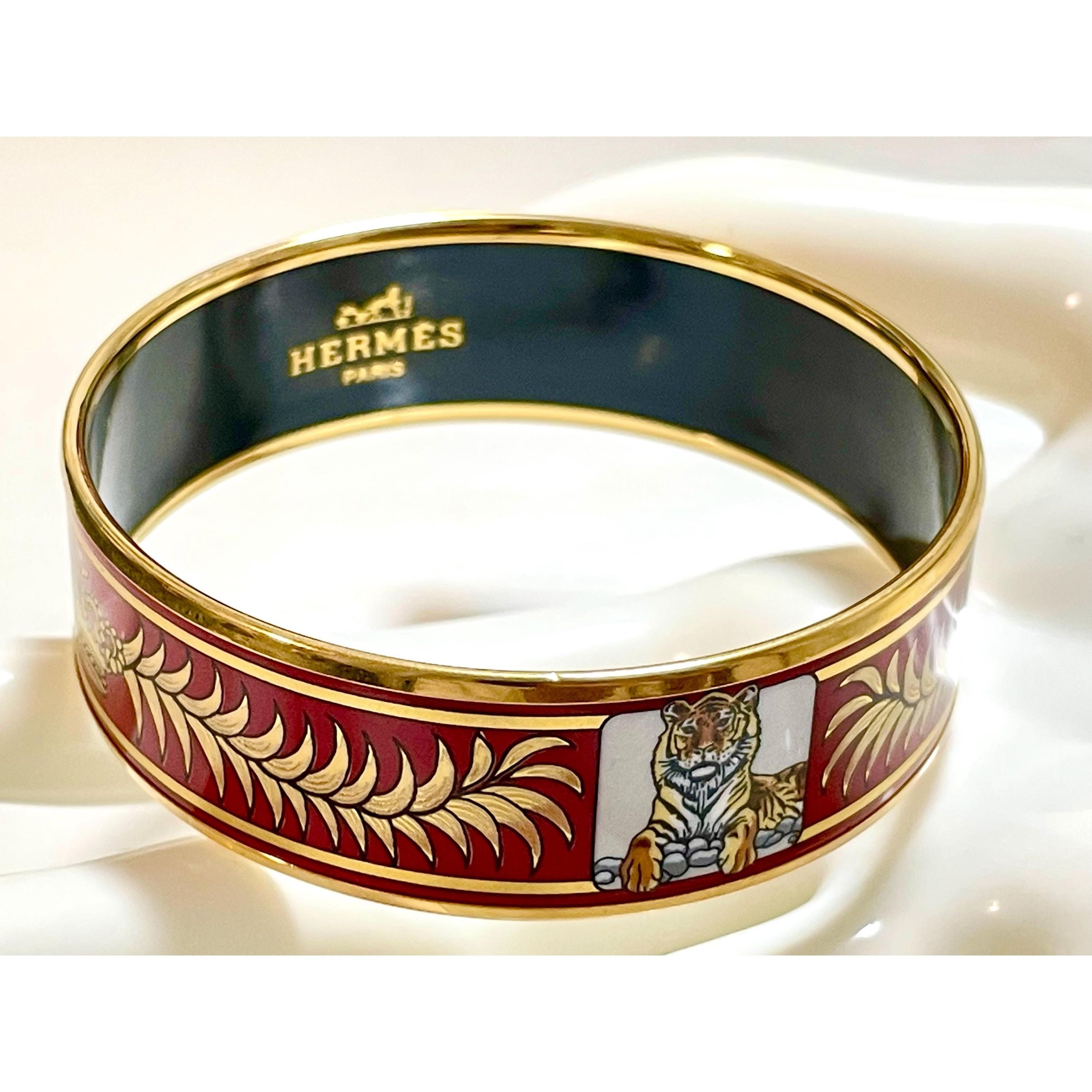 Hermes Vintage Hermes red cloisonne enamel bangle, bracelet. Tiger Size ONE SIZE - 5 Thumbnail