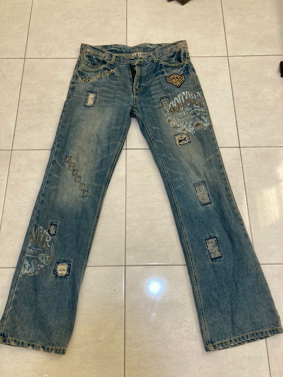 Hysteric Glamour Vintage Surf Distressed Denim Body Glove Surf Size US 33 - 2 Thumbnail