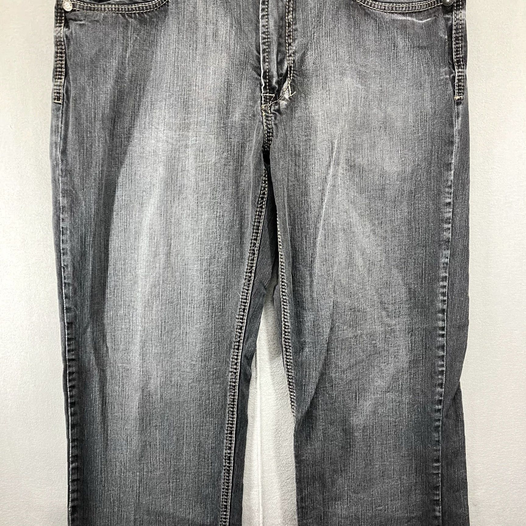 Denime VINTAGE Black Rock Gray Denim Jeans Men Relaxed Straight 34x29 90s Biker Style Size US 34 / EU 50 - 5 Thumbnail