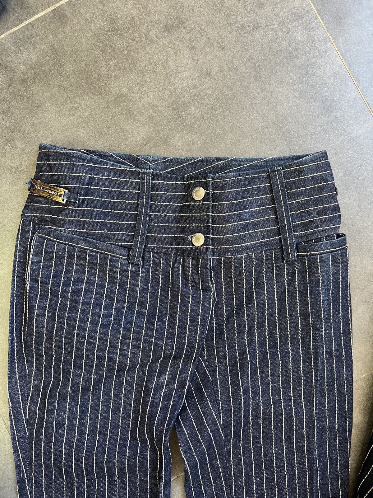 Dolce & Gabbana Dolce&Gabbana 00's heavy denim Striped Blazer and Pants Suit Size M / US 6-8 / IT 42-44 - 5 Thumbnail