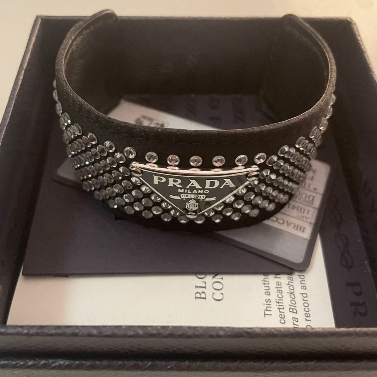 Prada Crystal-embellished logo bracelet Size ONE SIZE - 2 Thumbnail