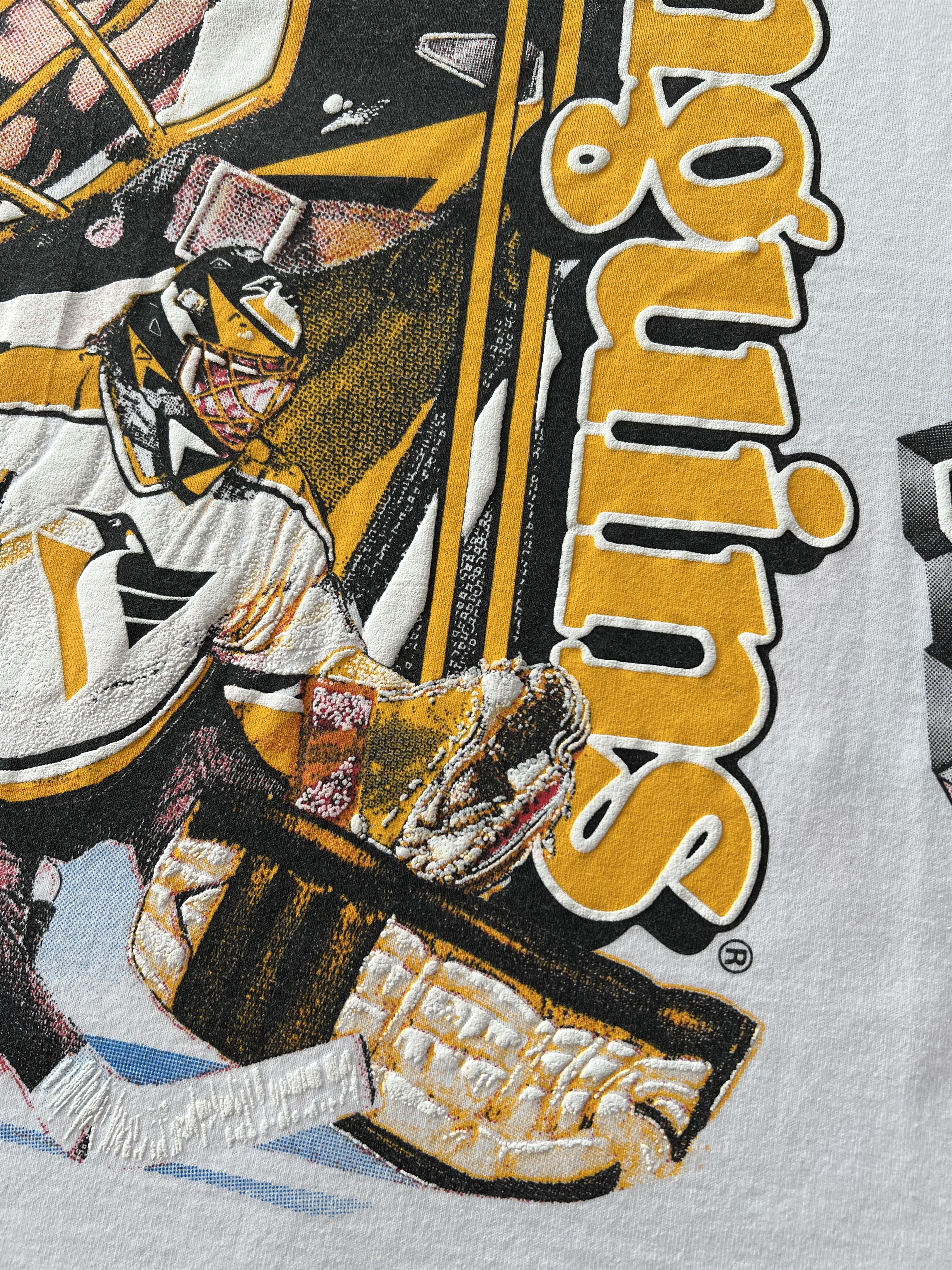 NHL Vintage 1992 Pittsburgh Penguins NHL Hockey White T-shirt Size US XL / EU 56 / 4 - 5 Thumbnail