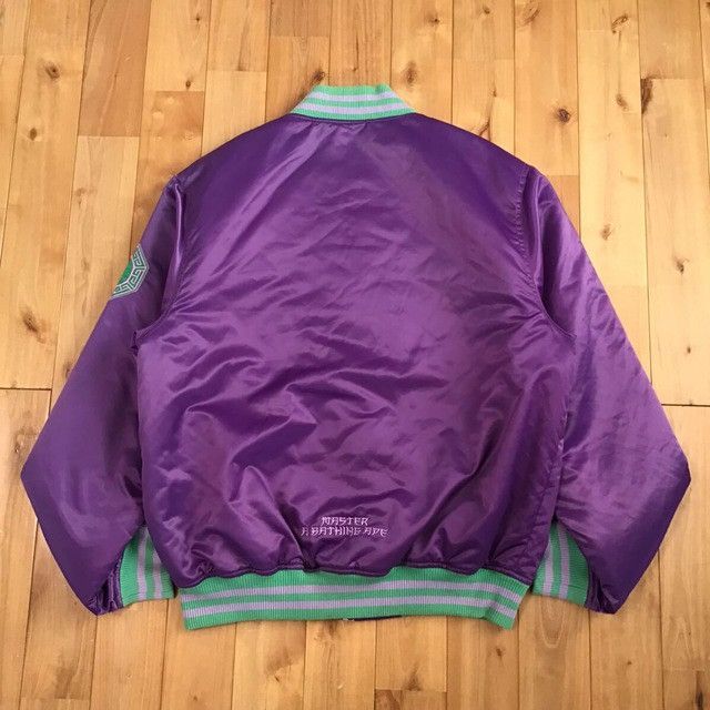 Bape BAPE logo satin jacket a bathing ape Size US XL / EU 56 / 4 - 3 Thumbnail