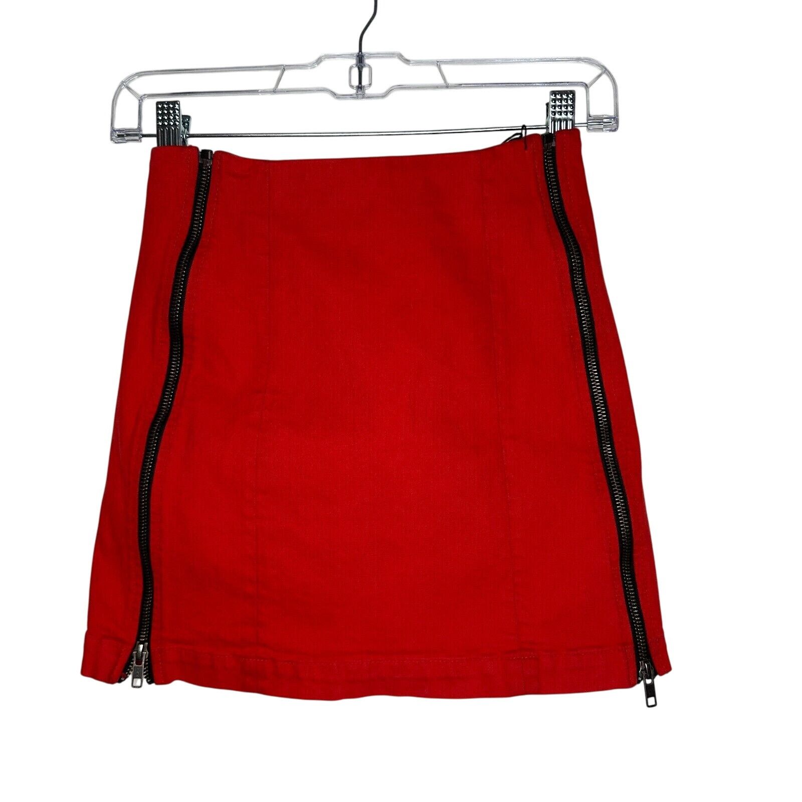 Other NWT Carmar Red Margery Pencil Skirt Black Stripe Zippers 24 Size 24" / US 00 / IT 34 - 1 Thumbnail