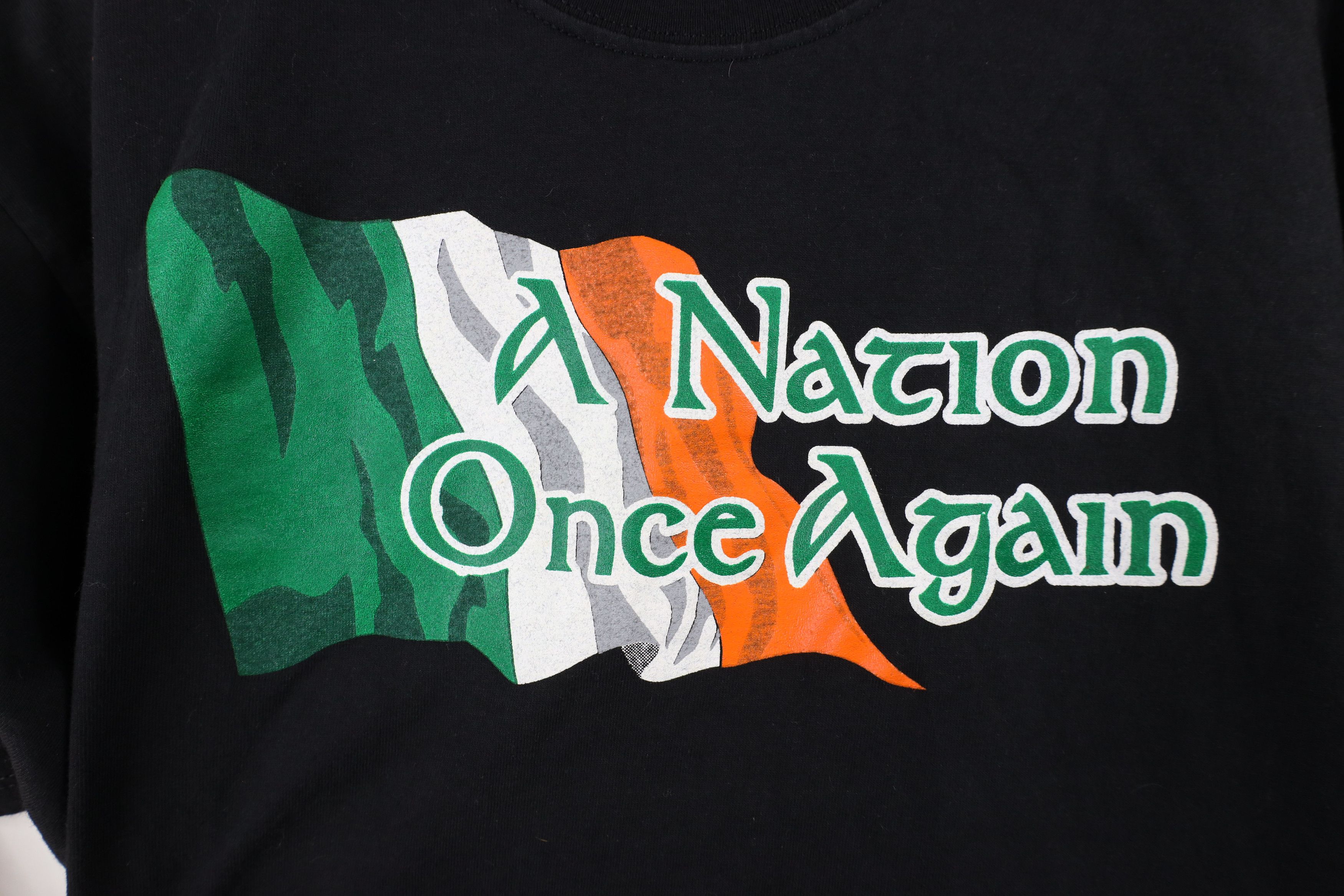 Vintage Vintage 90s Streetwear A Nation Once Again T-Shirt Black Size US L / EU 52-54 / 3 - 4 Thumbnail