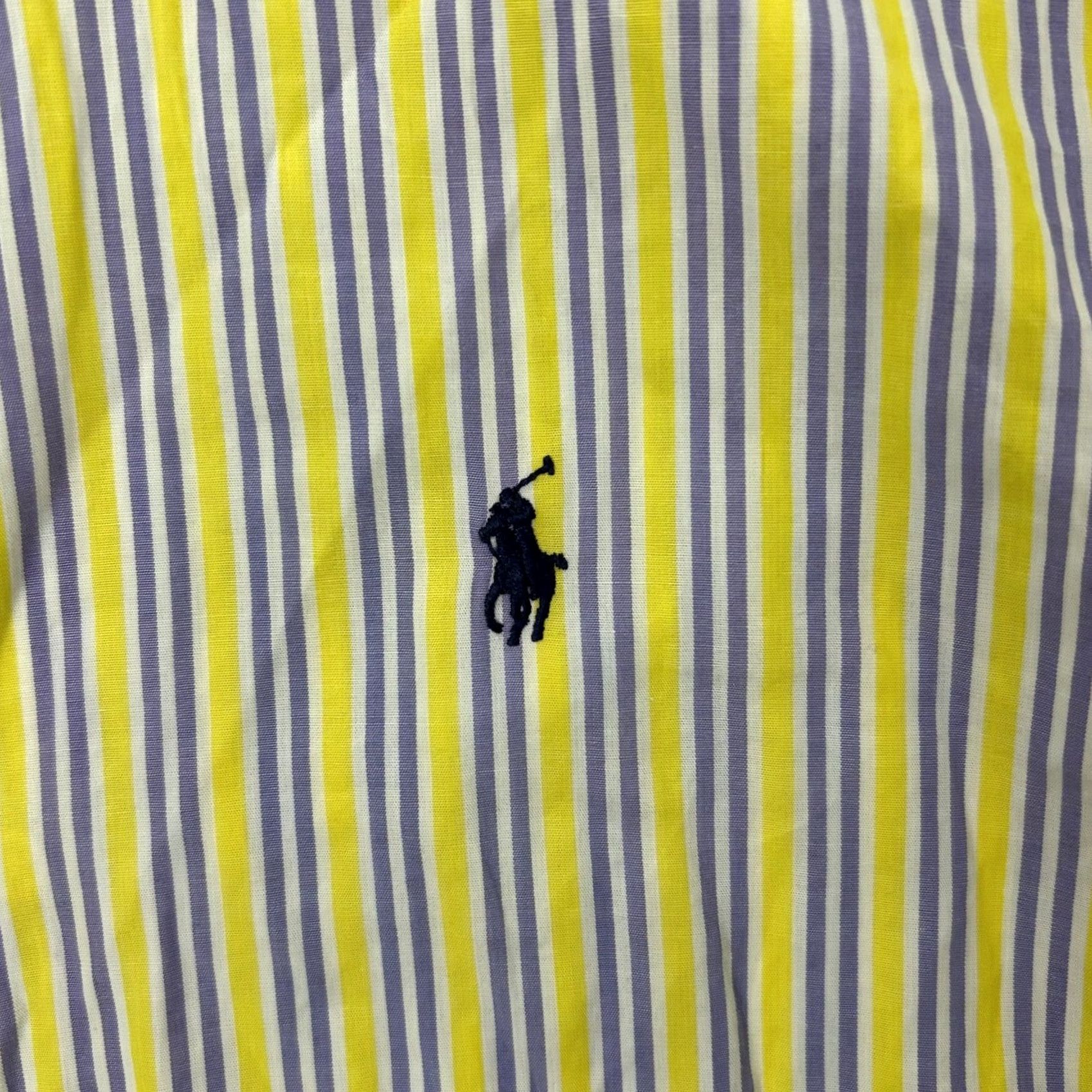 Ralph Lauren Ralph Lauren Blake Striped Short Sleeve Shirt Mens L Yellow Purple Button-Down Collared Embroidered Pony Casual Summer Styled Shirt Size US L / EU 52-54 / 3 - 5 Thumbnail