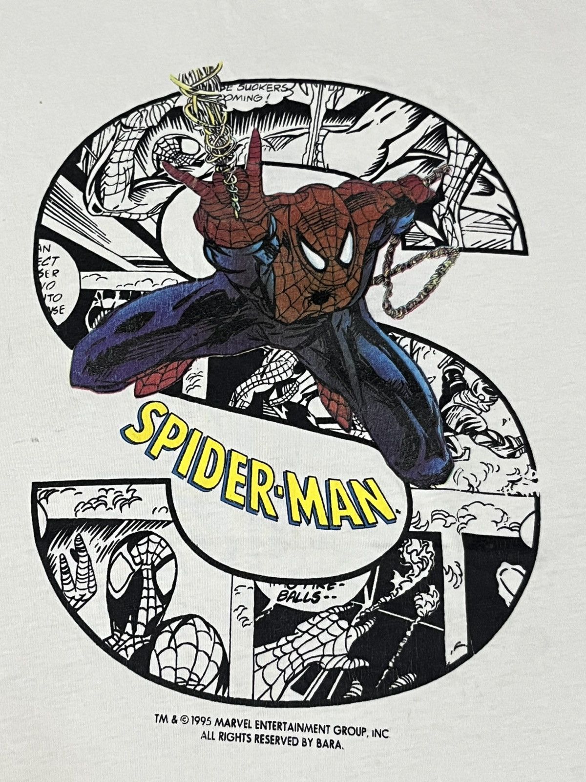 Marvel Comics Vintage 1995 Marvel Spiderman Comic Strip T-Shirt Size US XL / EU 56 / 4 - 2 Thumbnail
