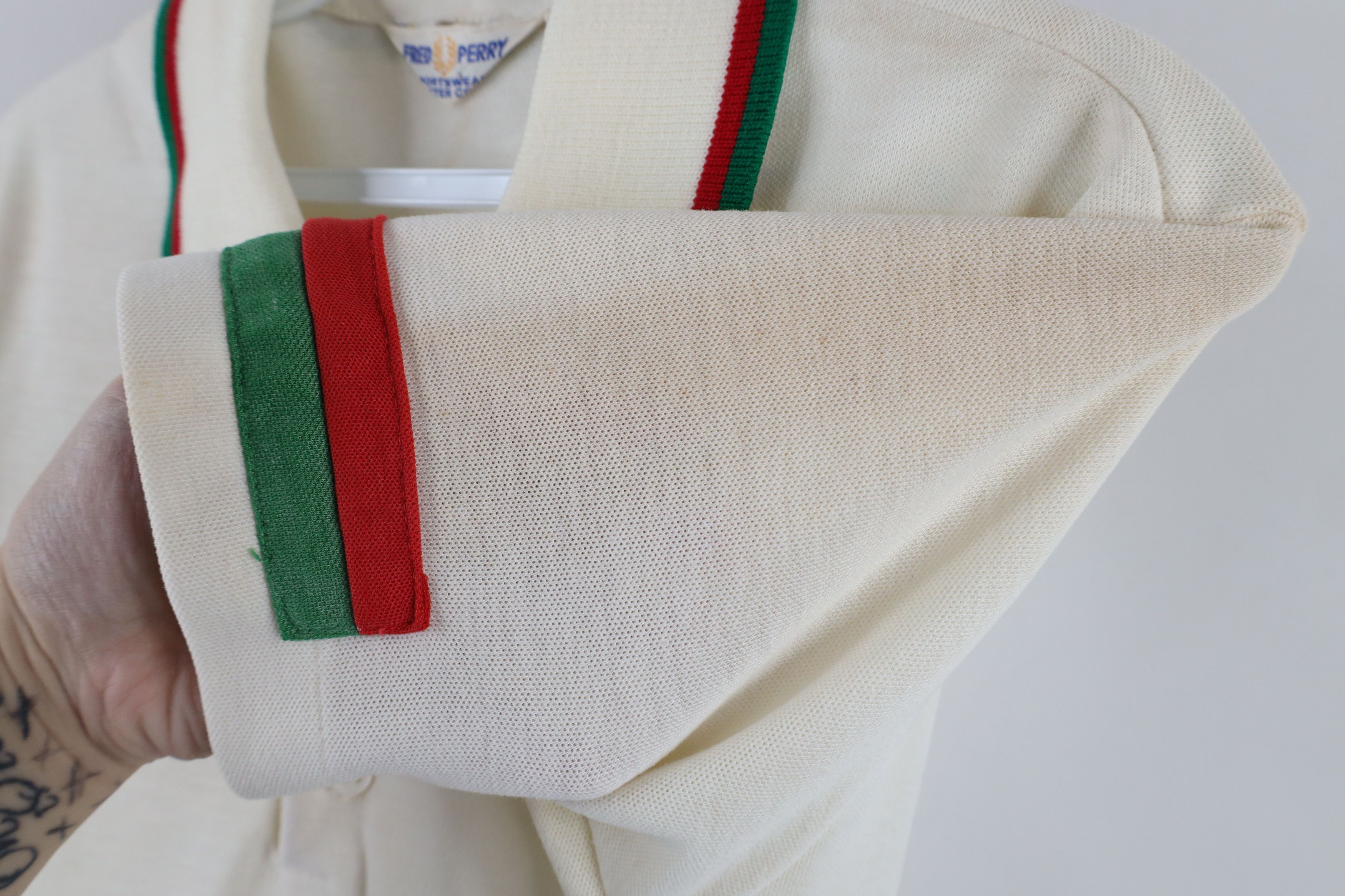 Fred Perry × Vintage Vintage 60s Fred Perry Striped Knit Collared Tennis Polo Size US S / EU 44-46 / 1 - 5 Thumbnail