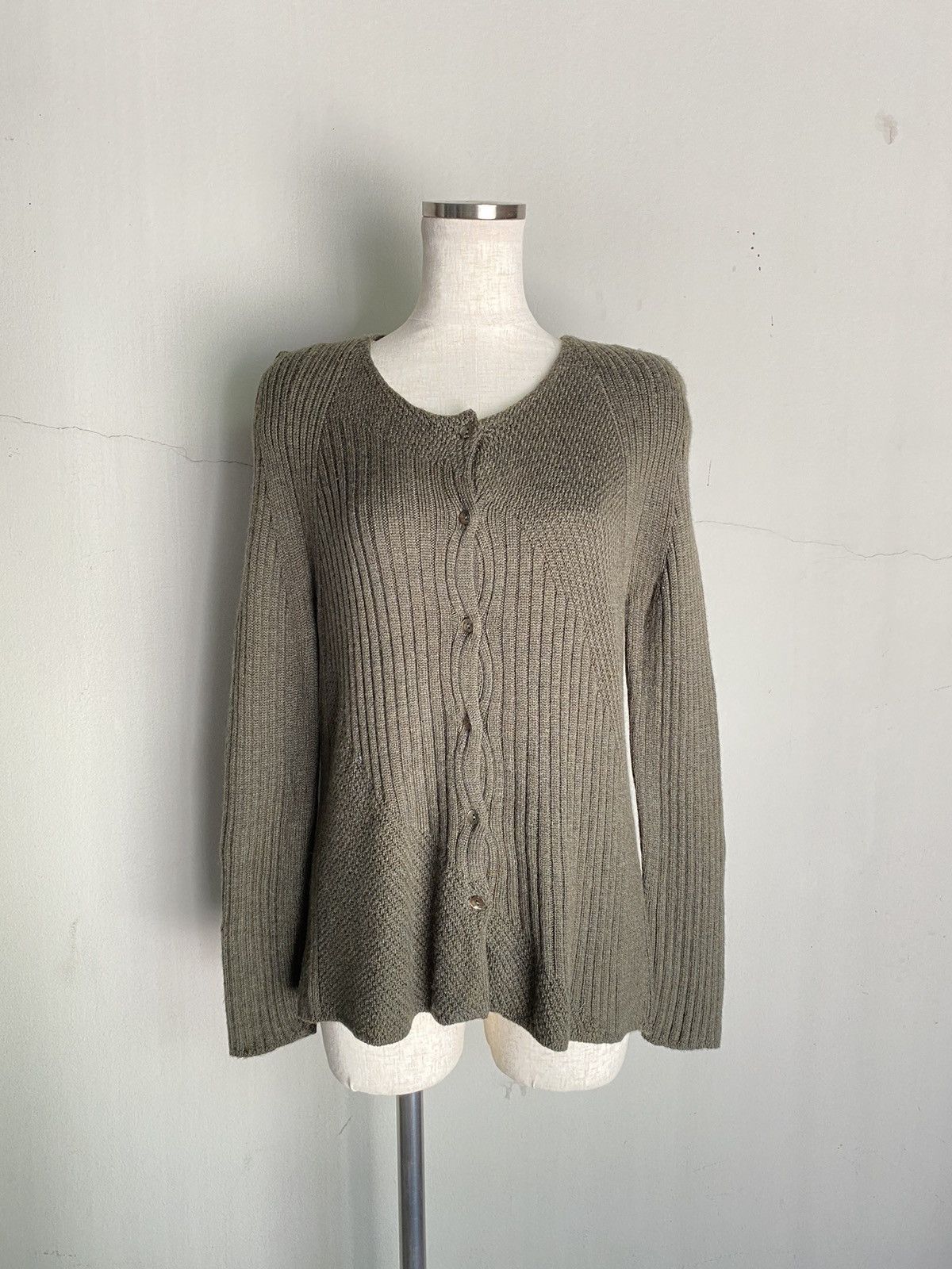 Valentino VALENTINO Olive Knit Cardigan Size ONE SIZE - 14 Thumbnail