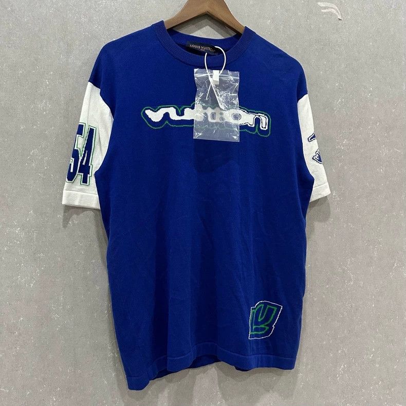 Louis Vuitton Louis Vuitton Blue Short Sleeve Knit T-Shirt Size US L / EU 52-54 / 3 - 3 Thumbnail