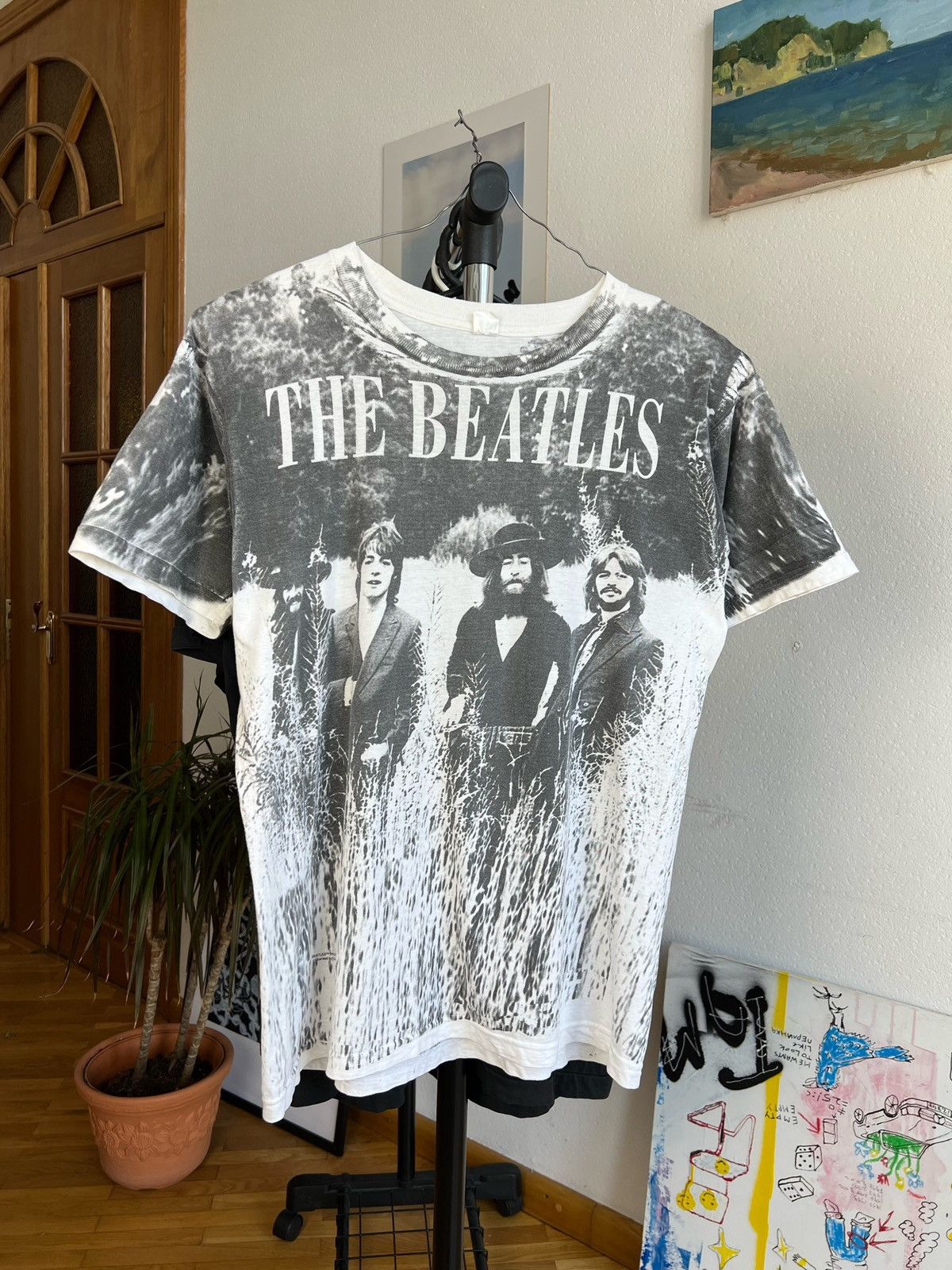 Band Tees Vintage 90s The Beatles Full Print Shirt Rare Size US L / EU 52-54 / 3 - 1 Thumbnail