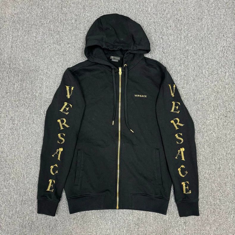 Versace Versace Hooded jacket with black gold rhinestone Medusa fi Size US M / EU 48-50 / 2 - 1 Thumbnail