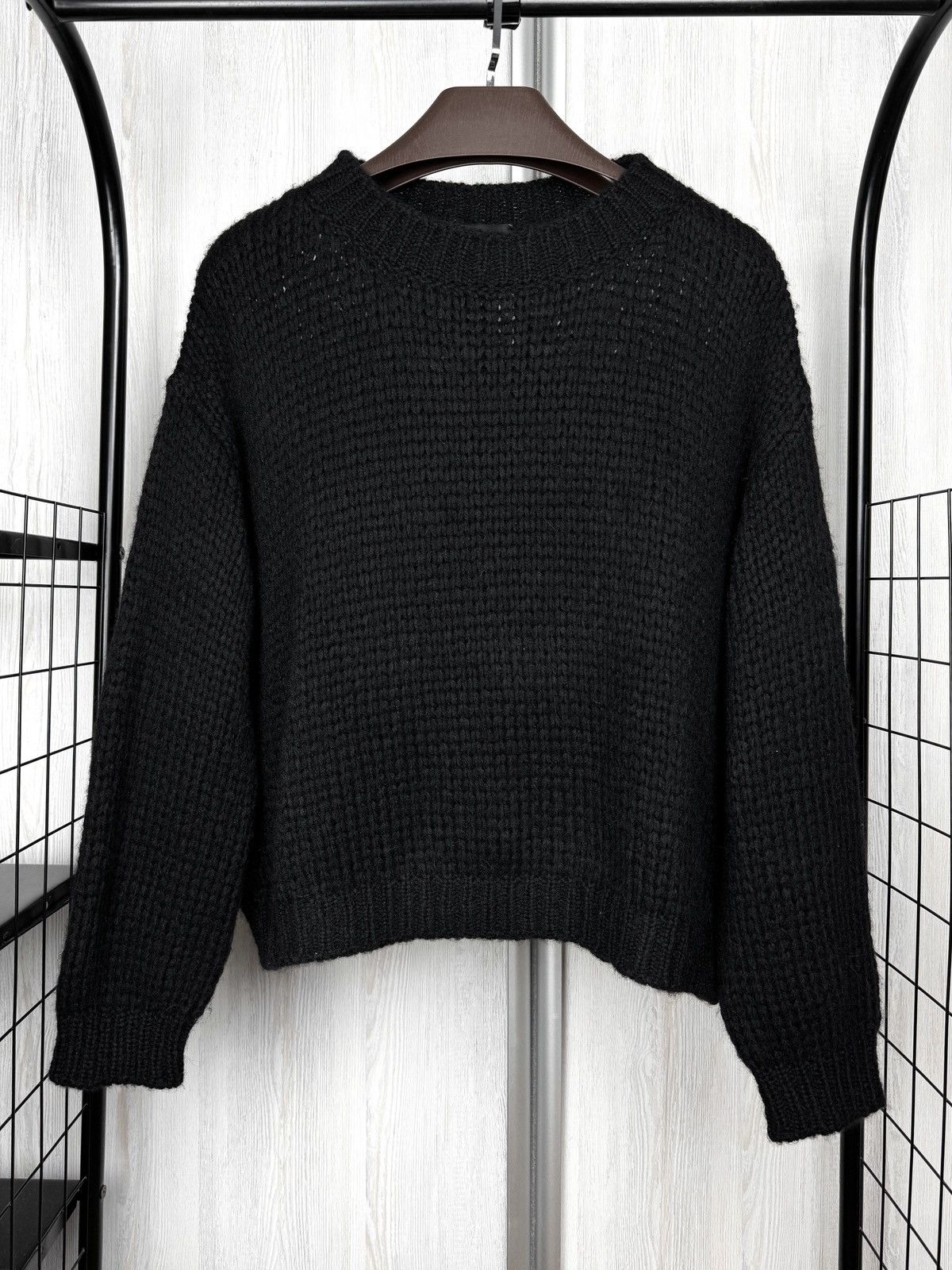 Roberto Collina Roberto Collina black baby alpaca wool oversized sweater L Size L / US 10 / IT 46 - 2 Thumbnail