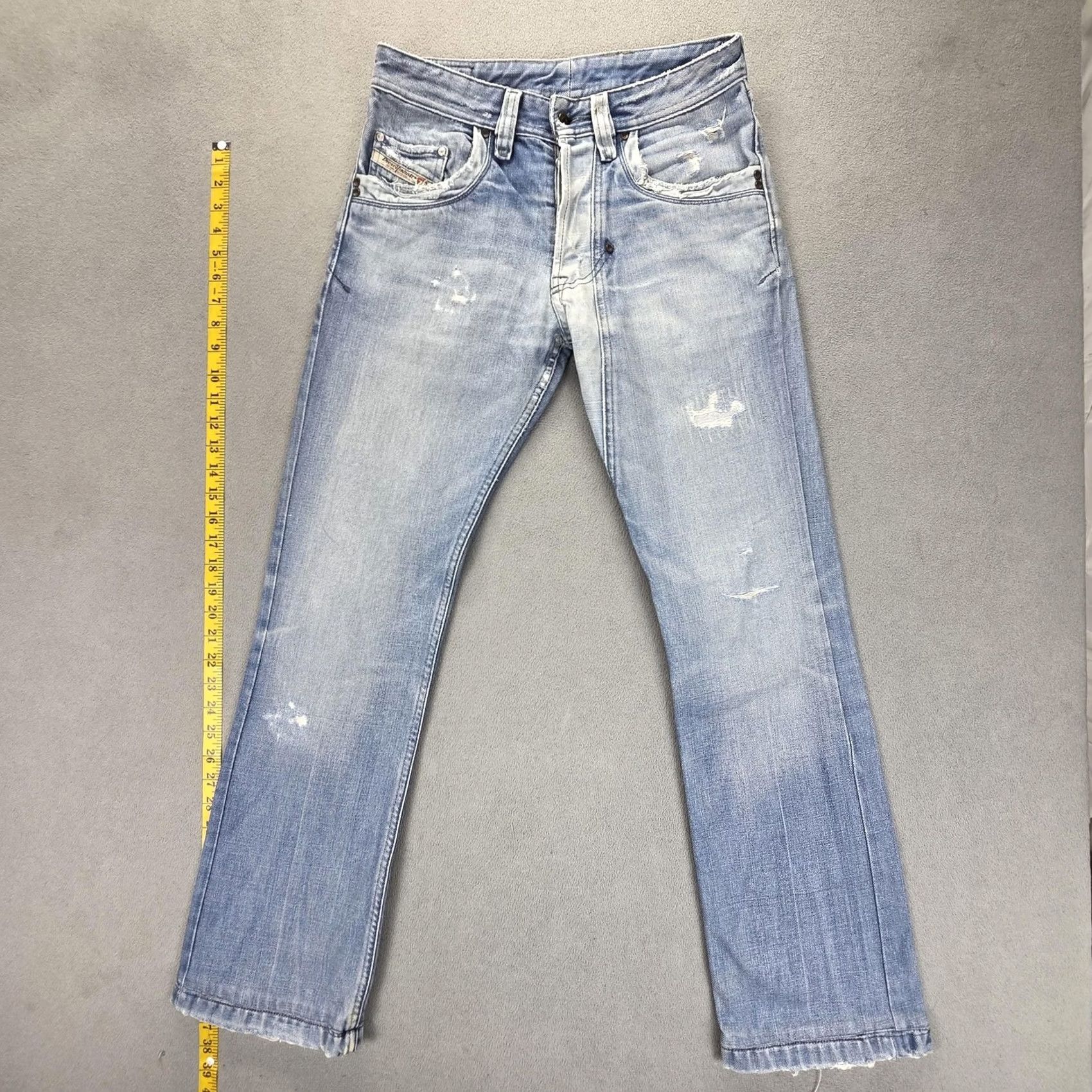 Diesel Diesel Lemmen Jeans Mens 28x32 Blue Light Wash Straight Altered Hem Size US 28 / EU 44 - 2 Thumbnail
