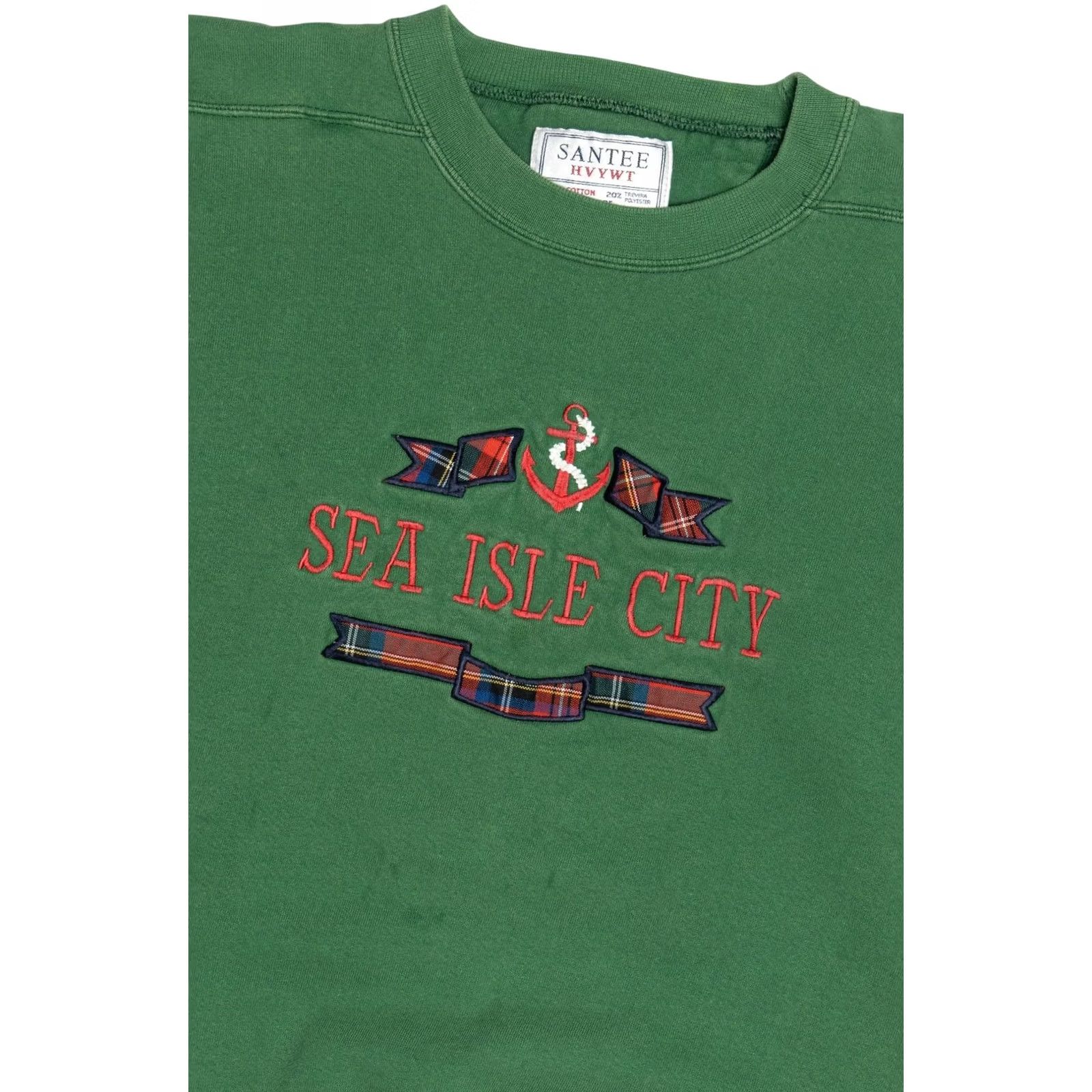 Vintage Vintage Sea Isle City Embroidered Souvenir Sweatshirt Santee Green 1990s Large Mens Womens Unisex Shirt Hoodie? Size US L / EU 52-54 / 3 - 2 Thumbnail
