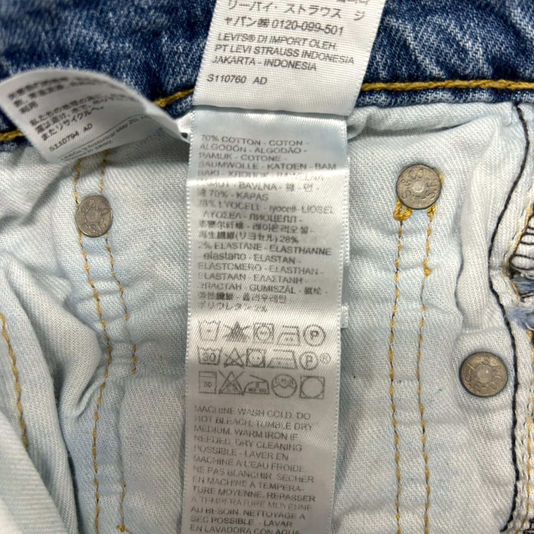 Levi's Levi's 514 Jeans Mens 30x30 Blue Slim Straight Leg Light Wash Stretch Denim Size US 30 / EU 46 - 5 Thumbnail