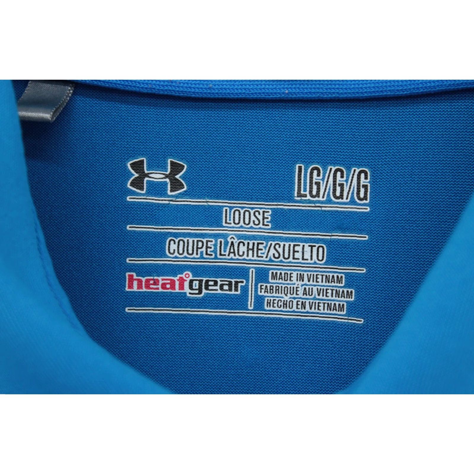 Under Armour VINTAGE Under Armour Golf Polo Mens Large Blue Striped HeatGear ColdBlack Athletic Shirt Size US L / EU 52-54 / 3 - 4 Thumbnail