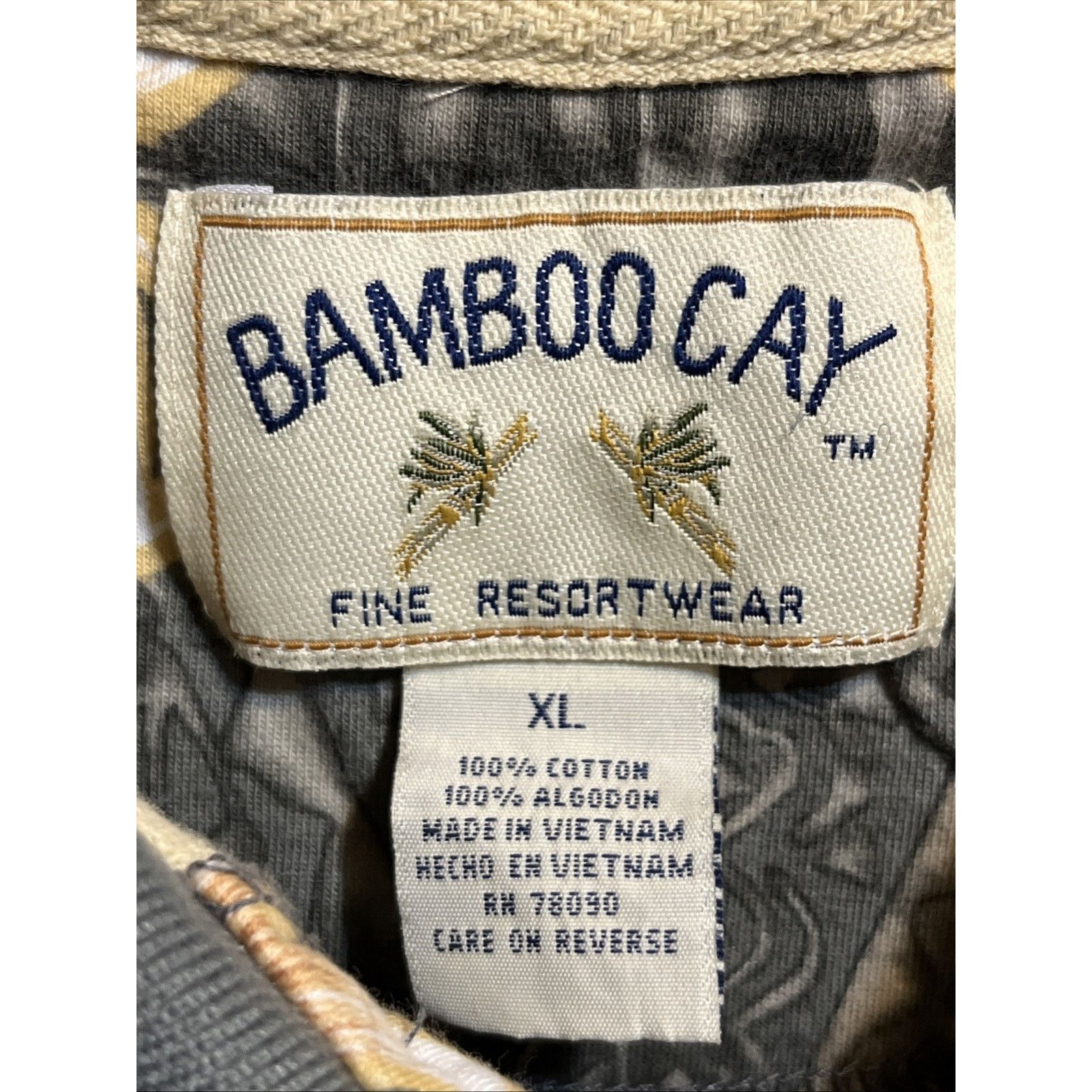 Other Bamboo Cay Polo Shirt Men’s XL Gray Floral Hawaiian SS VTG Size US XL / EU 56 / 4 - 3 Thumbnail