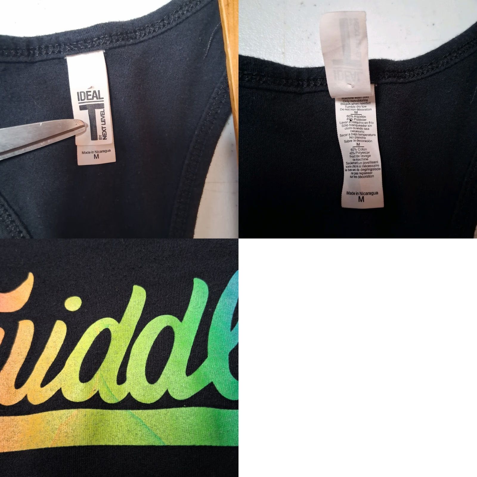 Next Level Twiddle Tank Top Women M Jam Band Music Black Graphic Racer Back Shirt Size M / US 6-8 / IT 42-44 - 8 Thumbnail