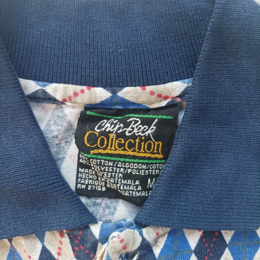 RRL Ralph Lauren × Vintage 90s Chip Beck diamond pattern polo shirt Size US M / EU 48-50 / 2 - 3 Thumbnail
