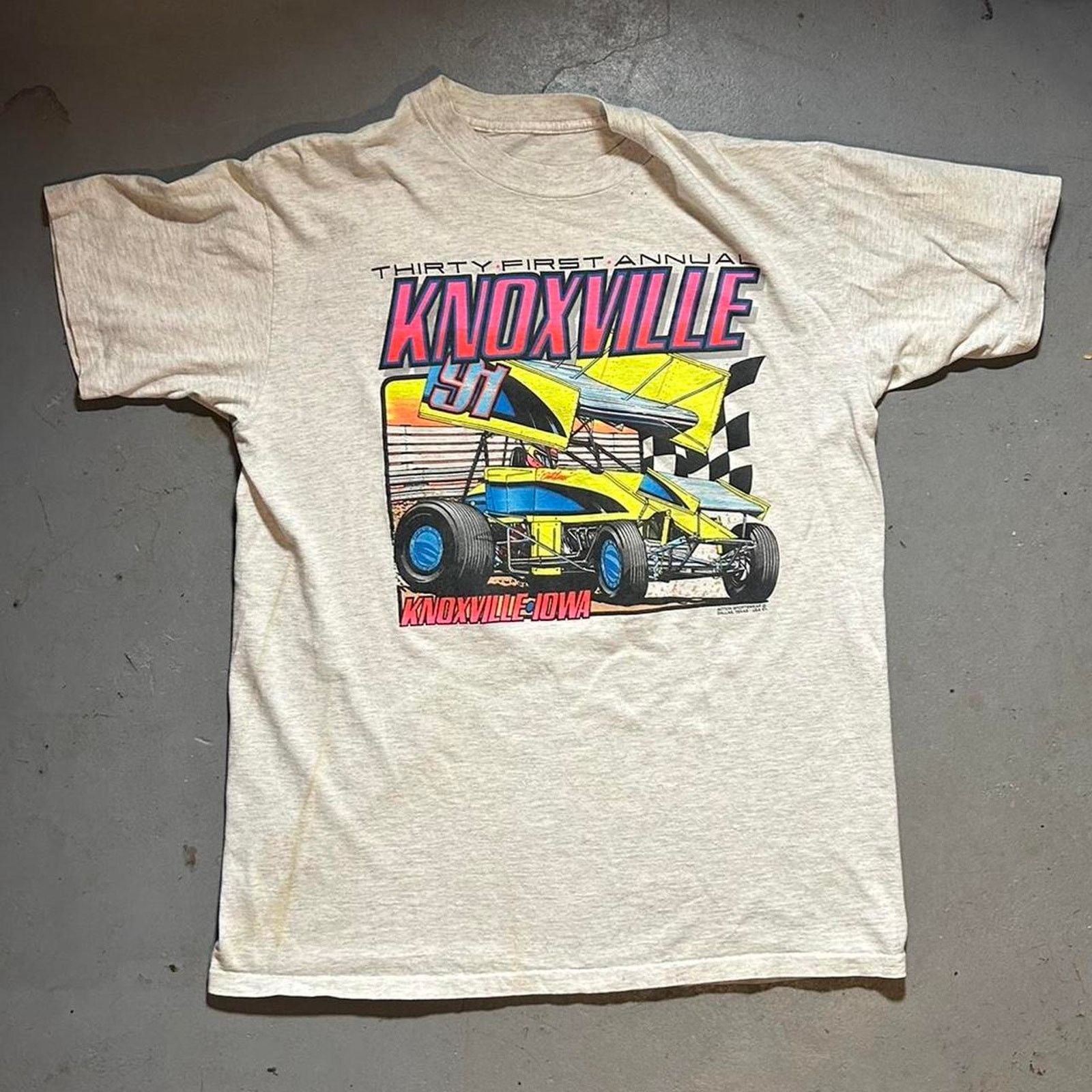 Hanes 90s grey slot car nascar tee shirt Size US XL / EU 56 / 4 - 1 Thumbnail