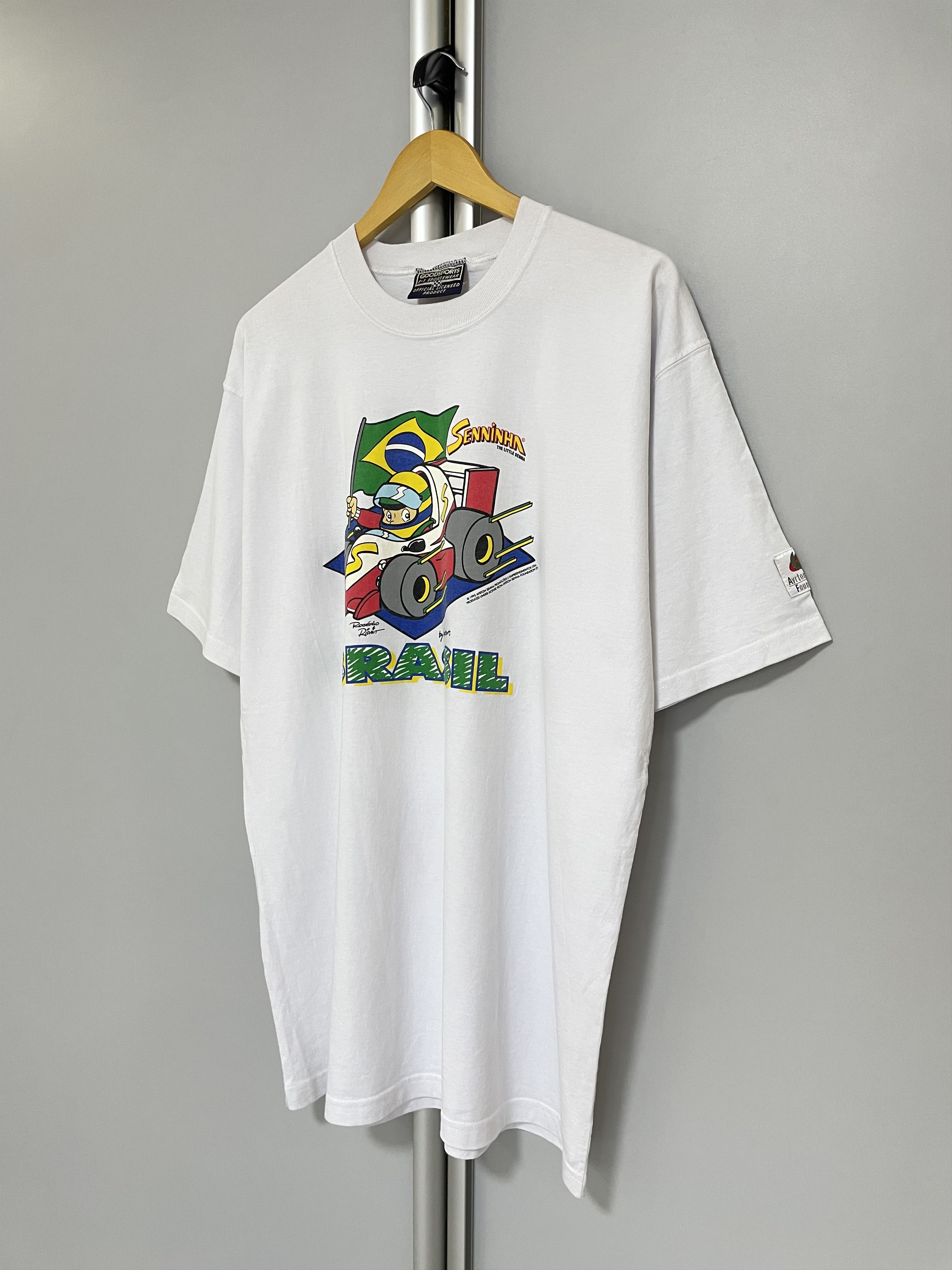 Formula 1 SENNINHA BRASIL F1 Ayrton Senna 1995 Vintage T-Shirt Tee Size US XL / EU 56 / 4 - 4 Thumbnail