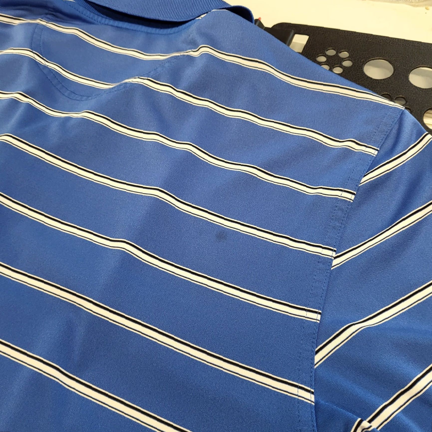 Vintage Greg Norman PlayDry Polo Shirt Men's L Golf Blue Striped Short Sleeve Size US L / EU 52-54 / 3 - 2 Thumbnail
