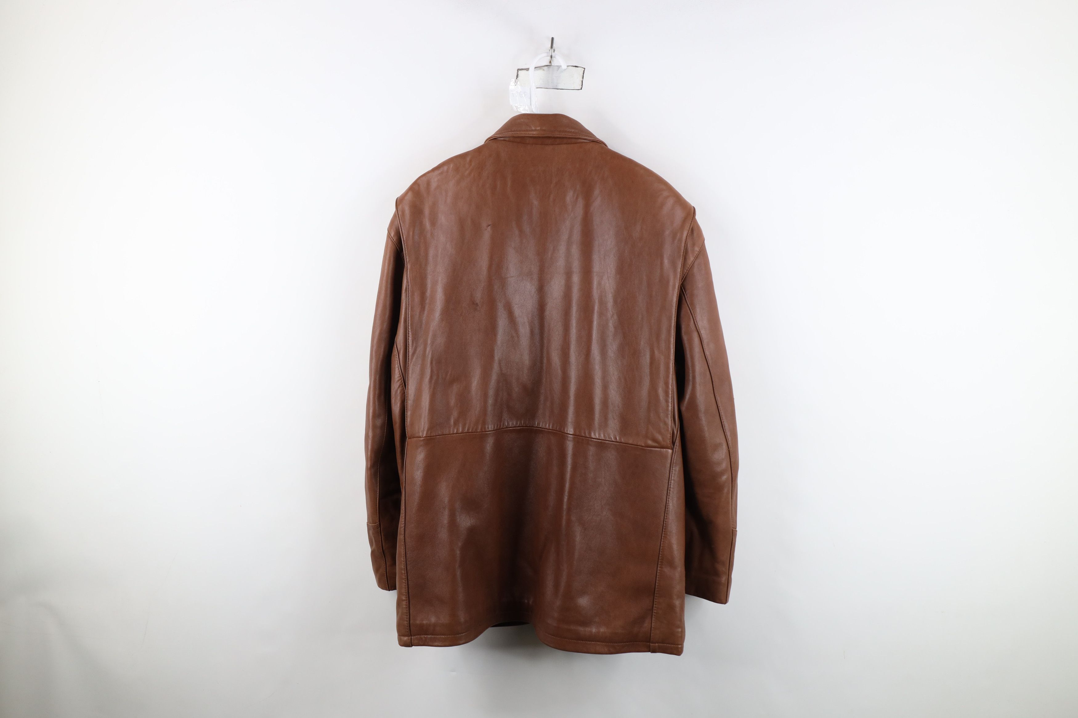 Vintage Vintage 90s Y2K Streetwear Lined Soft Leather Jacket Brown Size US M / EU 48-50 / 2 - 15 Thumbnail