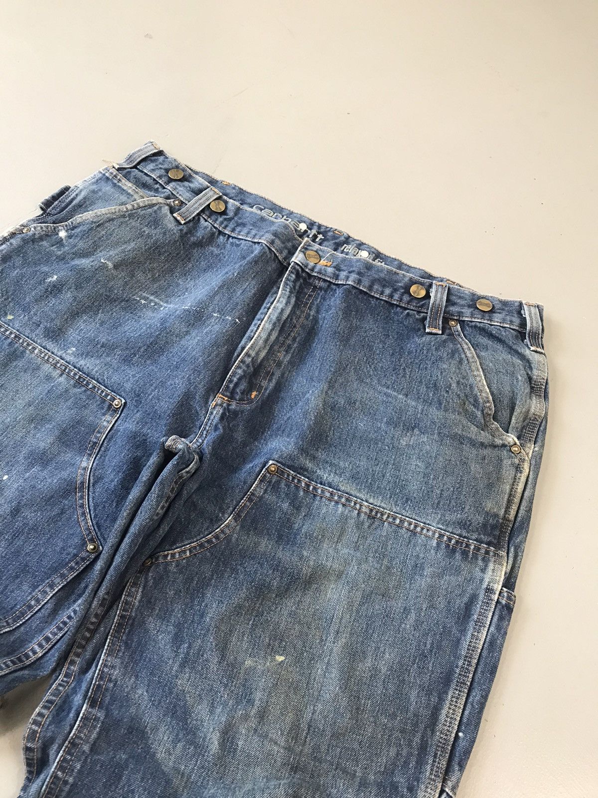 Carhartt × Vintage Vintage Carhartt 103890 I10 double knee carpenter denim Size US 39 - 3 Thumbnail