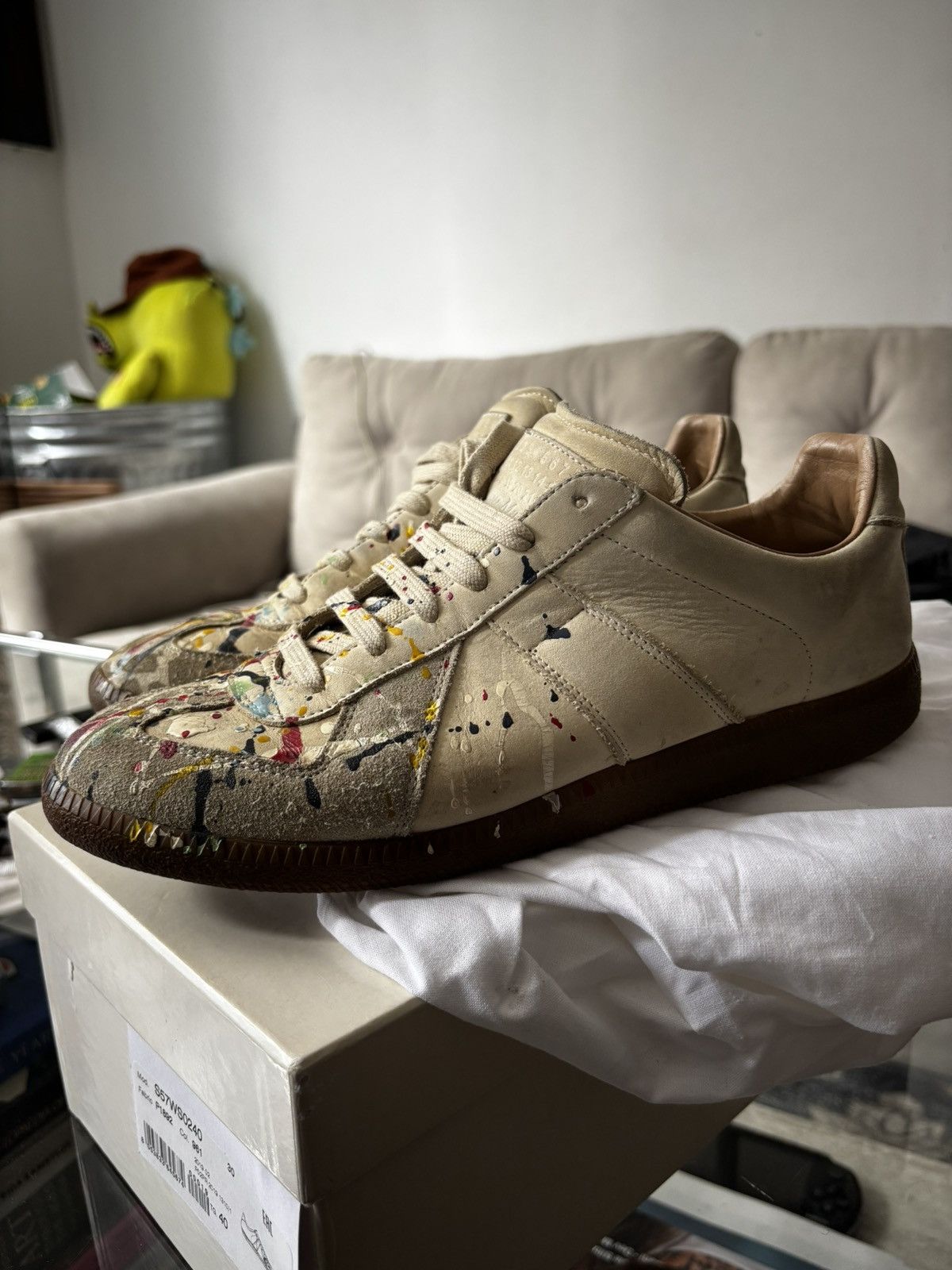 Maison Margiela Maison margiela paint splatter sneakers size 40(8) Size US 8 / EU 41 - 4 Thumbnail