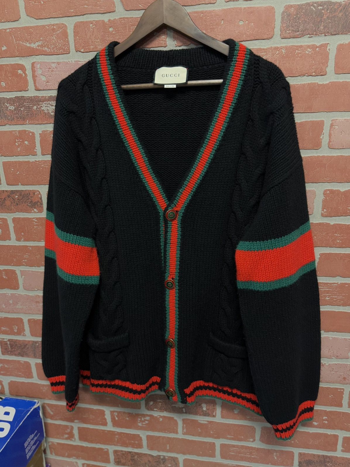Gucci Gucci Cable Knit Cardigan Size (XXXL) Flawless 🧼 Size US XXL / EU 58 / 5 - 11 Thumbnail
