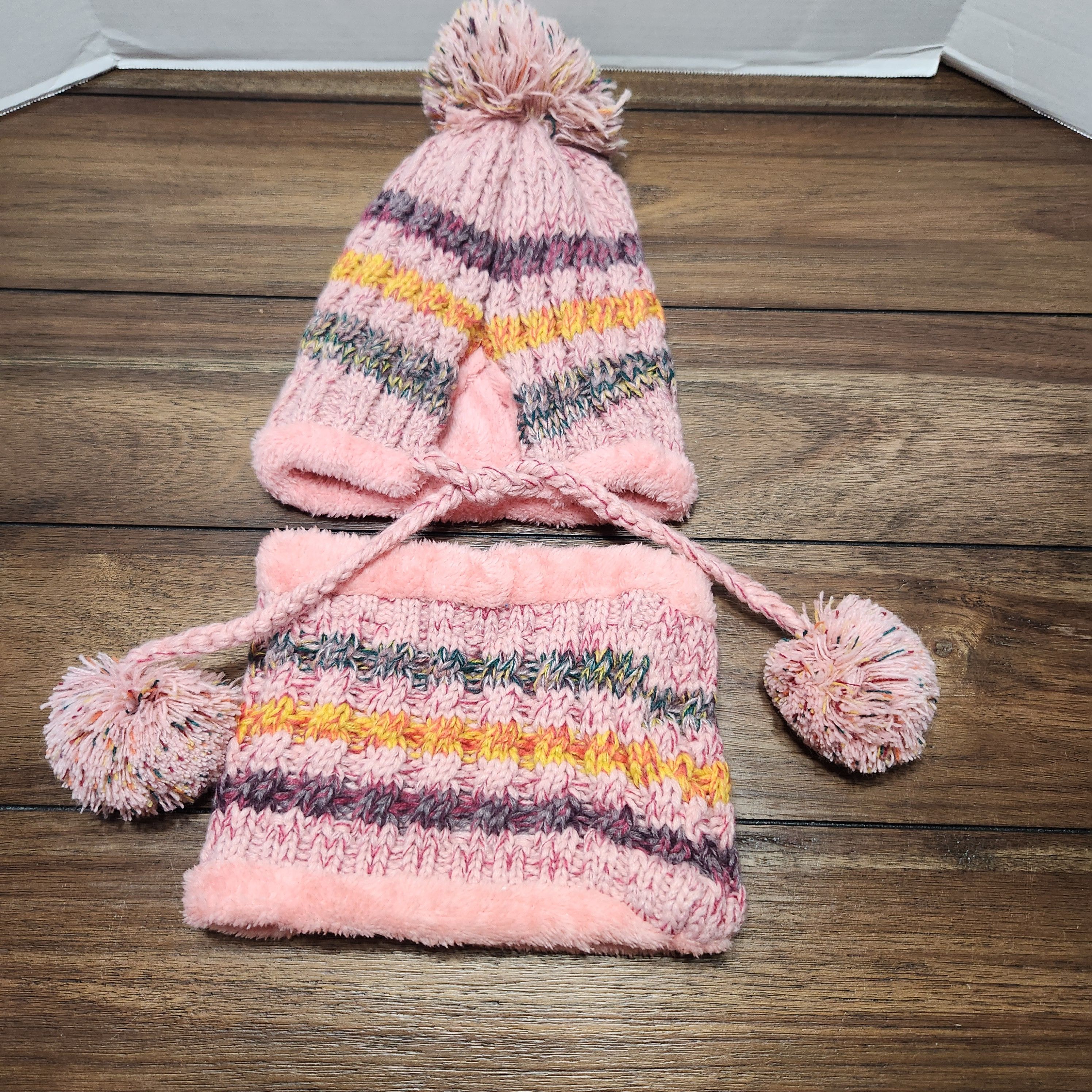 Other Beanie W Pom-Pom Tie String Plus Reversible Neck Warmer Size ONE SIZE - 1 Thumbnail