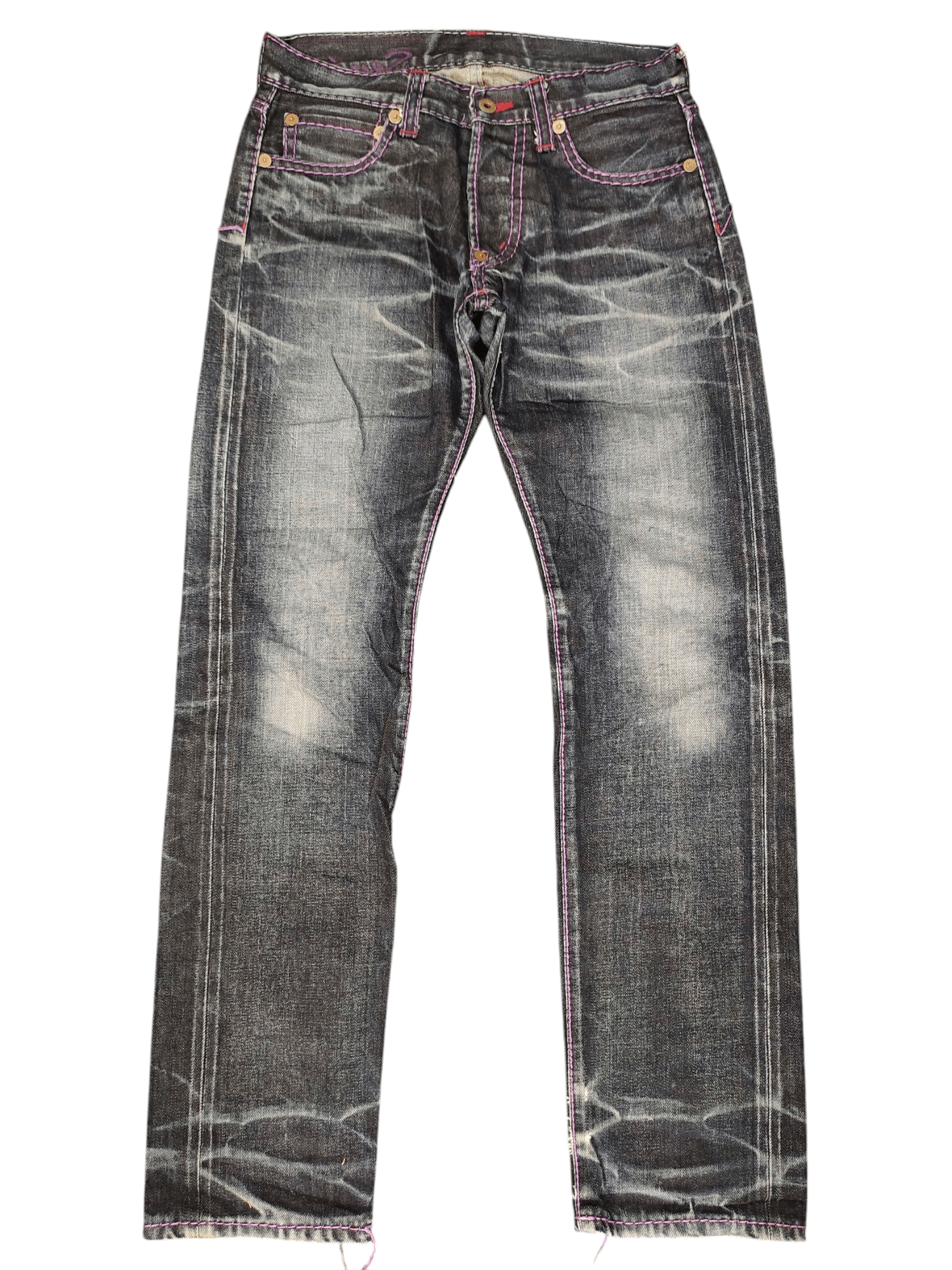 If Six Was Nine Vintage Kohji Niwa Japan Clawmark Distress Selvedge Jeans Size US 29 - 1 Thumbnail