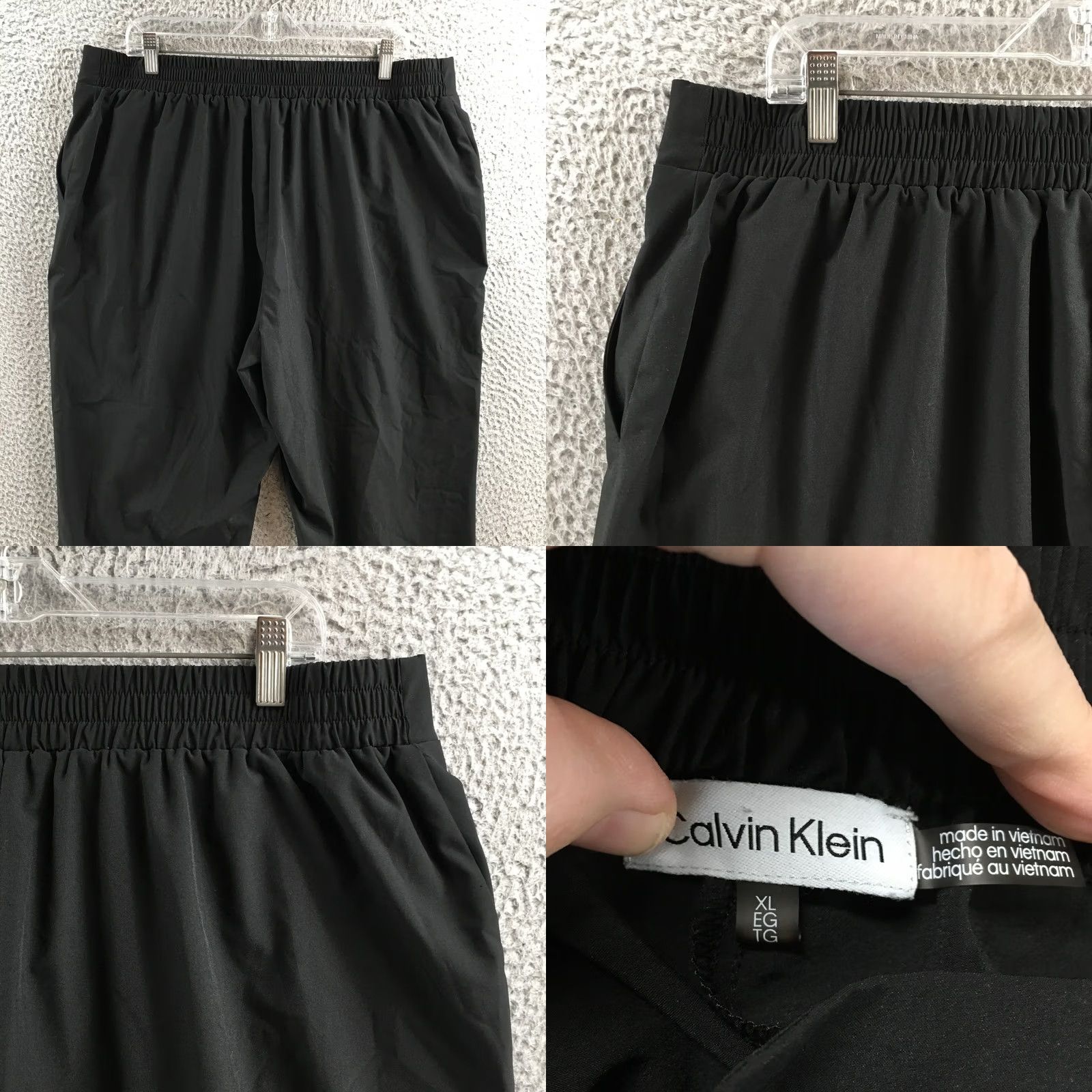 Calvin Klein Calvin Klein Black Pull-On Elastic Waist Tapered Ankle Pants Womens XL Regular Size 40" / US 18 - 9 Thumbnail